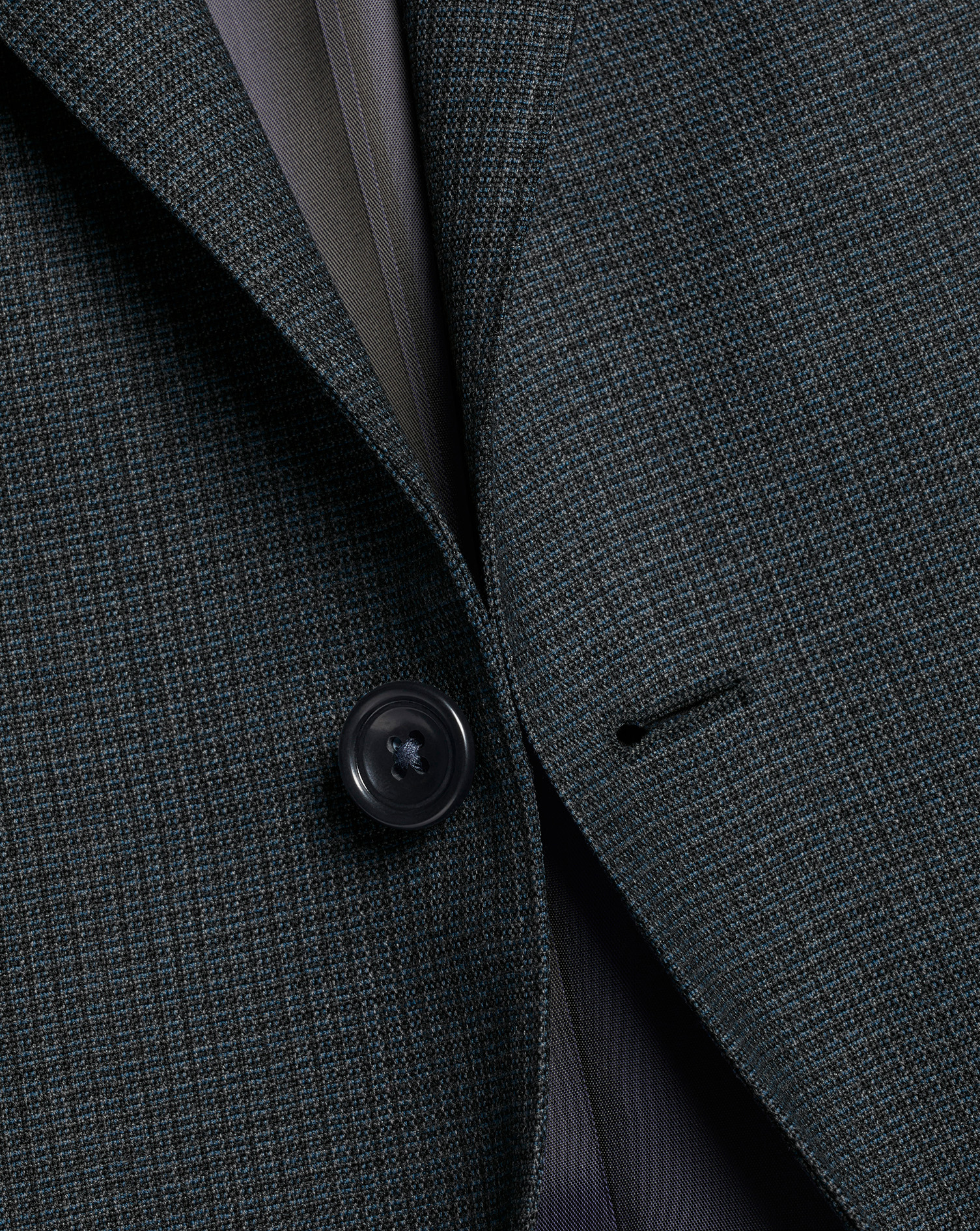 Micro Check Suit Jacket - Dark Grey