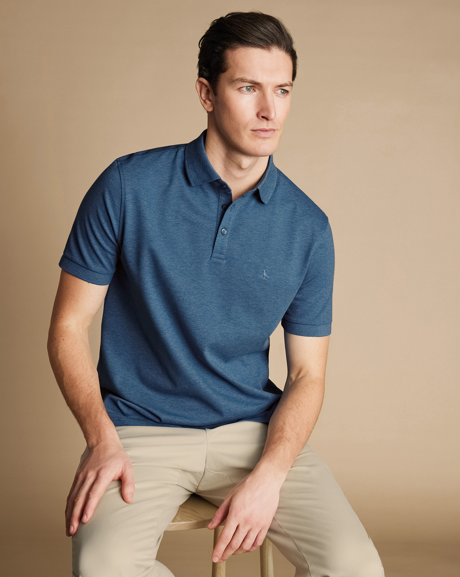 Tyrwhitt Pique Polo - Indigo Marl