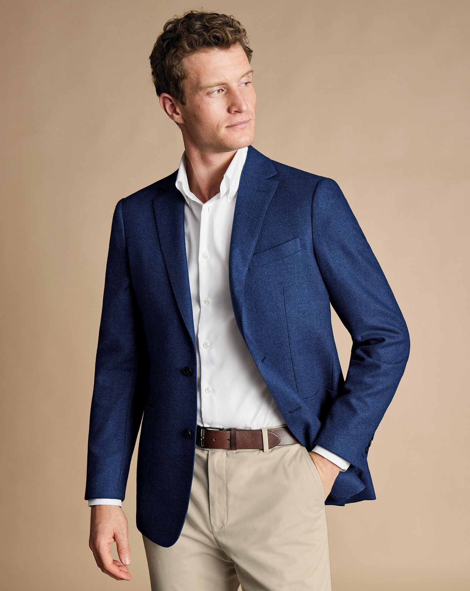 Twill Wool Silk Jacket - Ink Blue