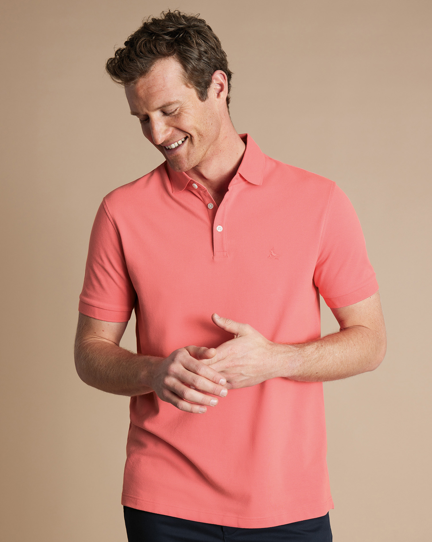 Charles Tyrwhitt Tyrwhitt Piqué-Polo - Helles Korall