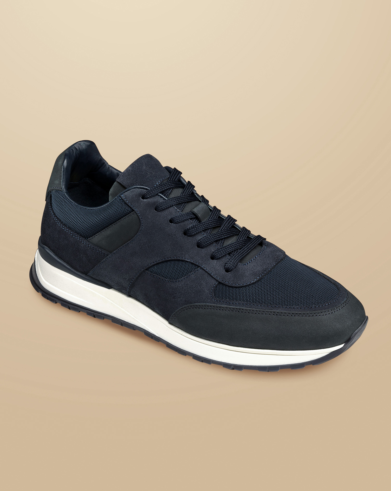 Suede And Textile Trainers – Navy