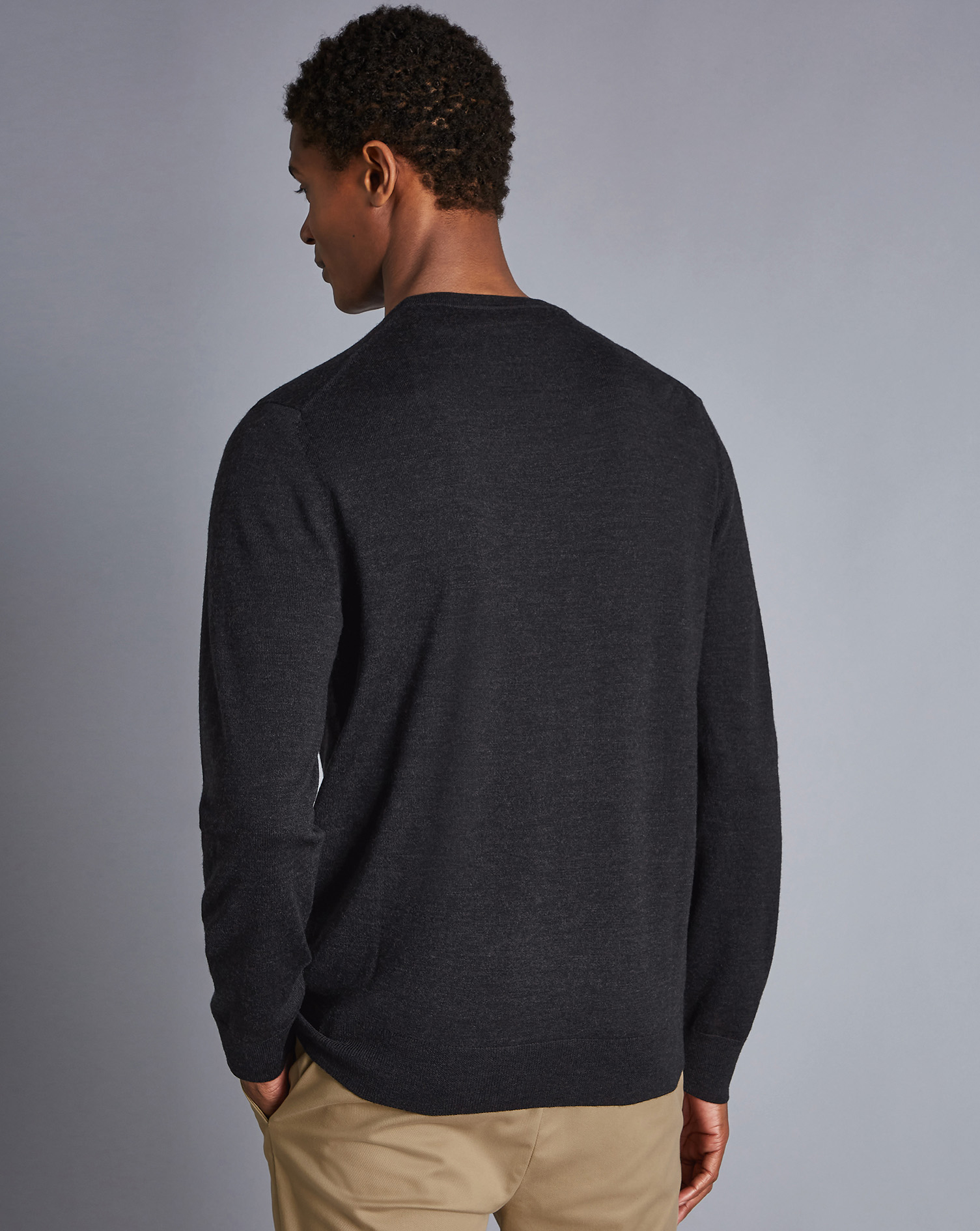 Merino Crew Neck Jumper - Charcoal Grey