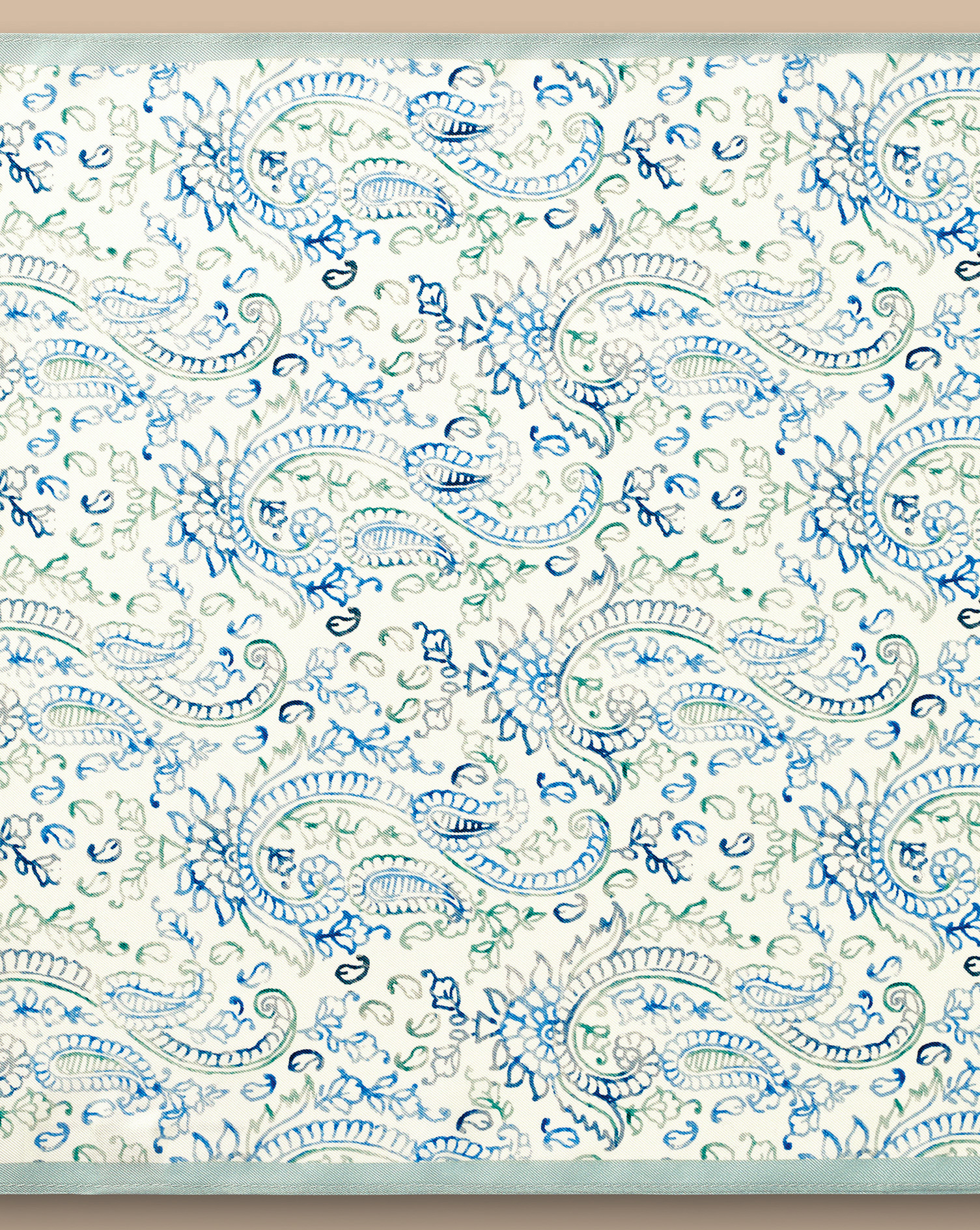 Paisley Silk Pocket Square - Ivory