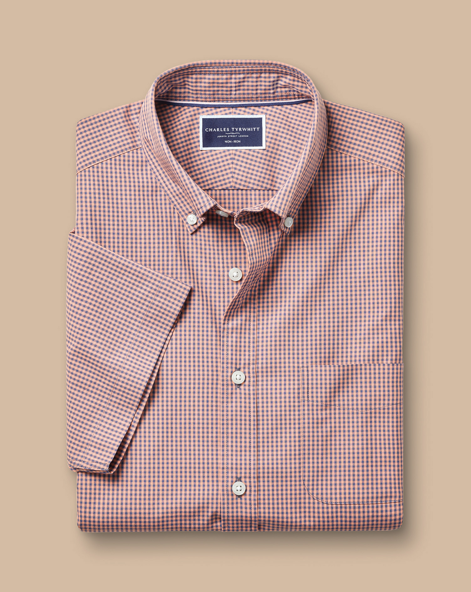 Non-Iron Stretch Short Sleeve Shirt - Light Pink