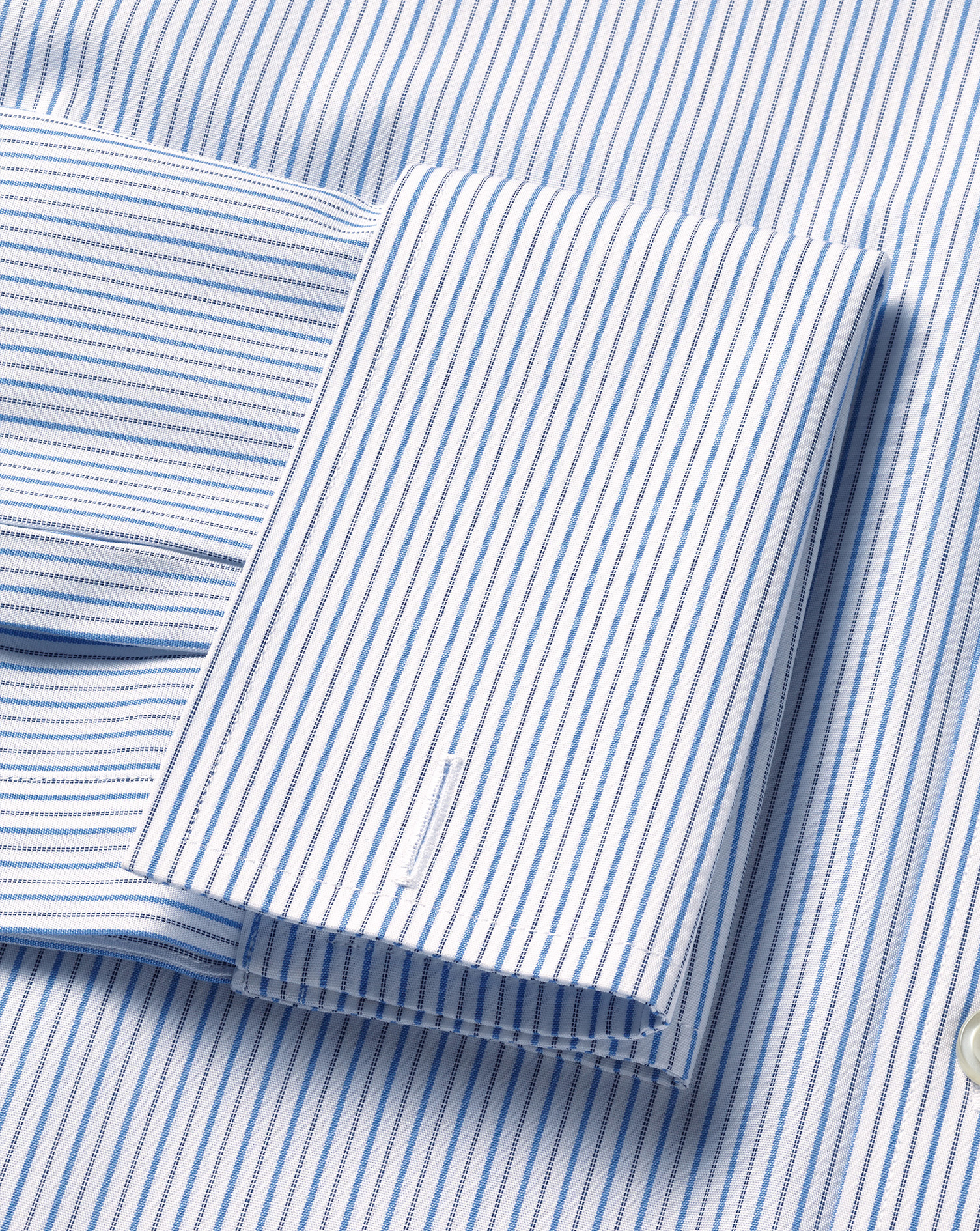 Cutaway Collar Non-Iron Stripe Shirt - Ocean Blue