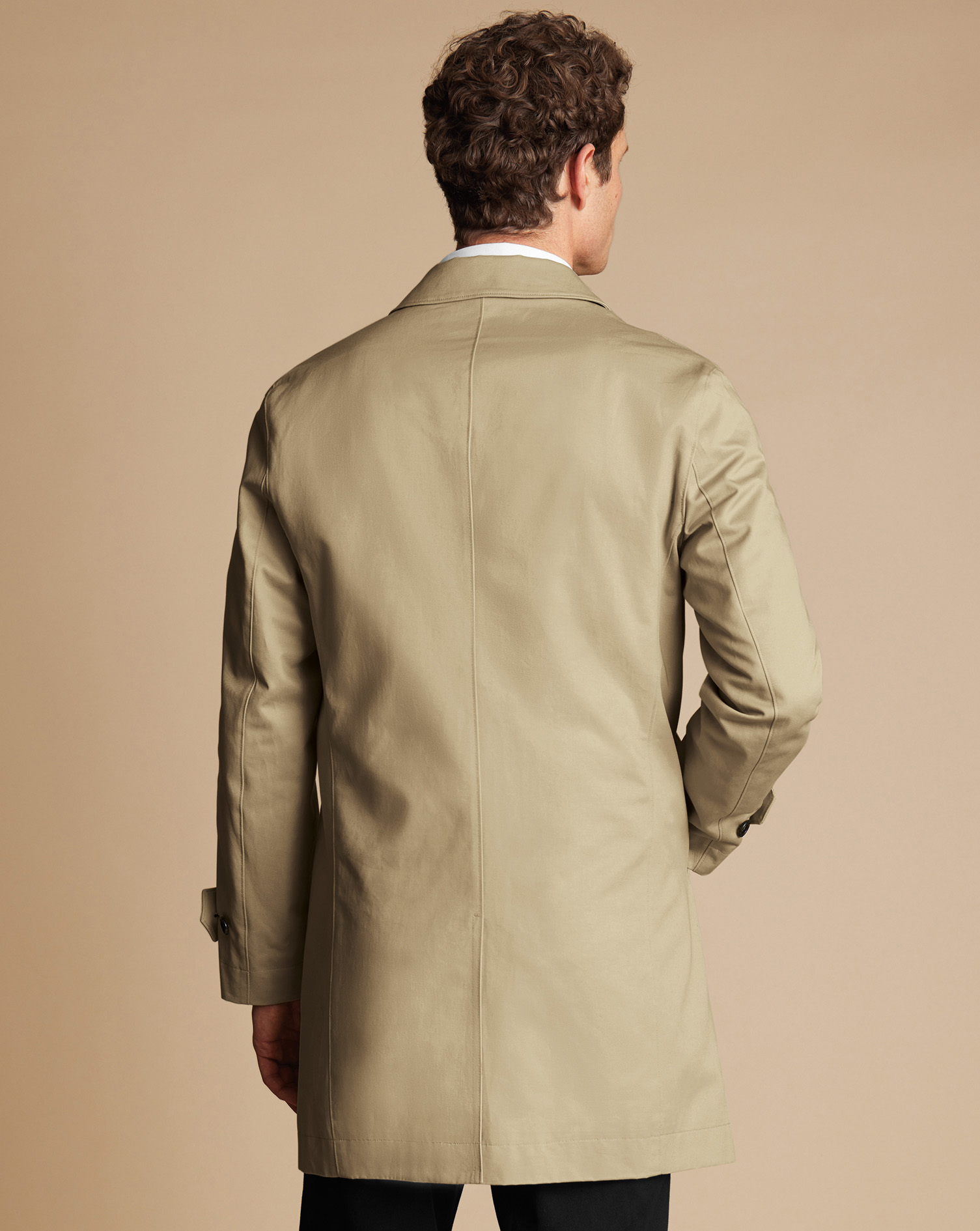 Showerproof Cotton Raincoat - Limestone