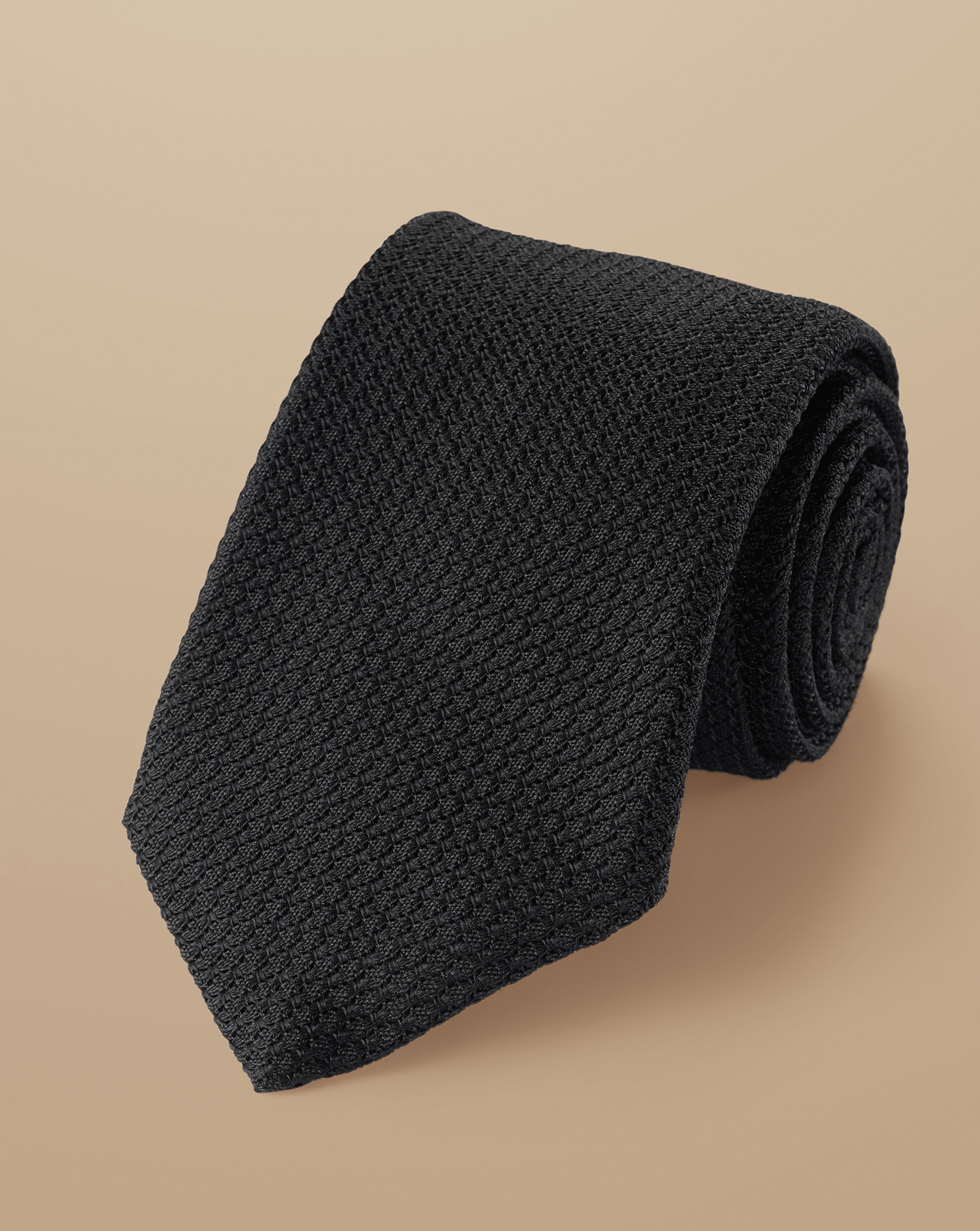 Silk Grenadine Italian Tie - Black