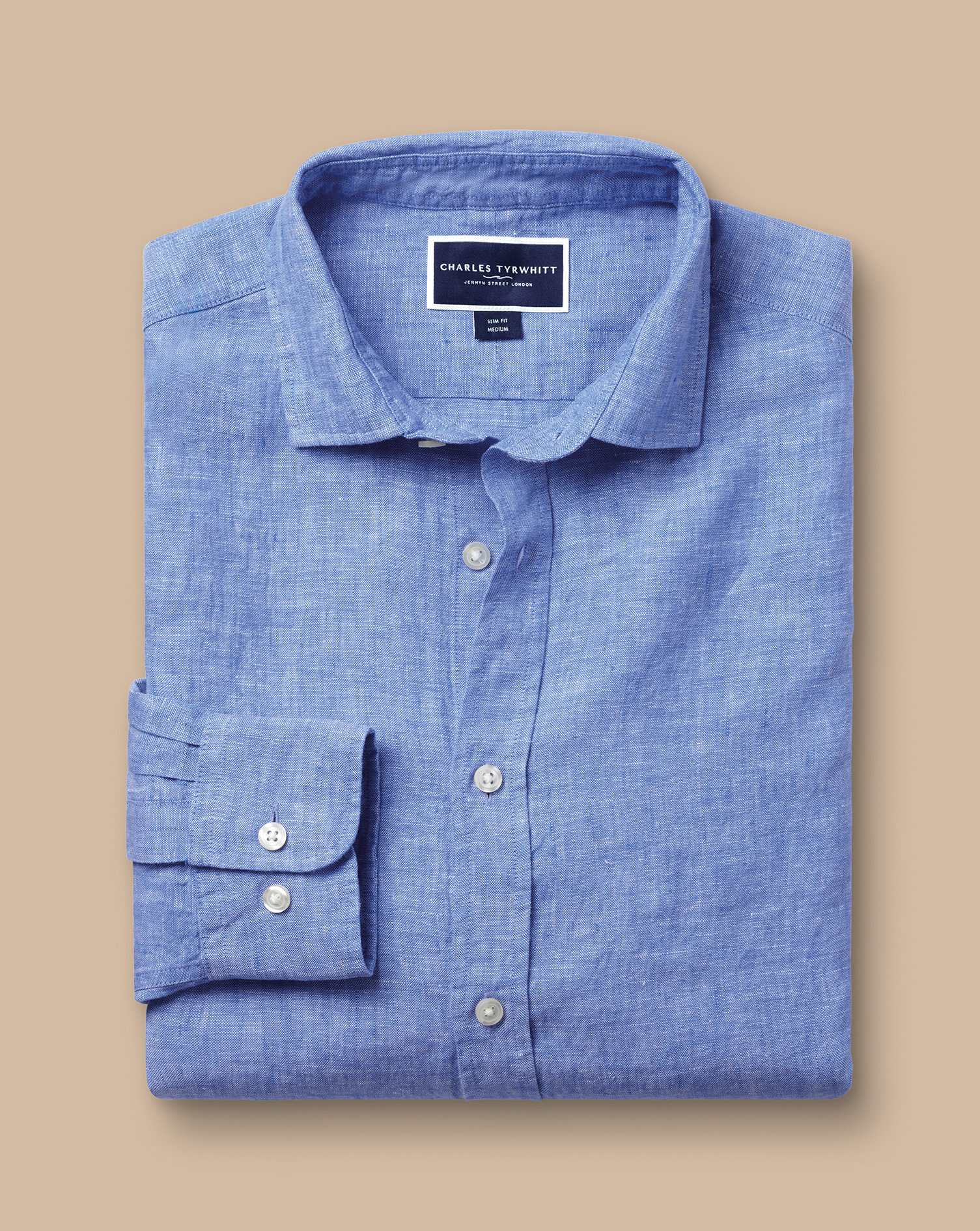 Pure Linen Shirt - Cobalt Blue