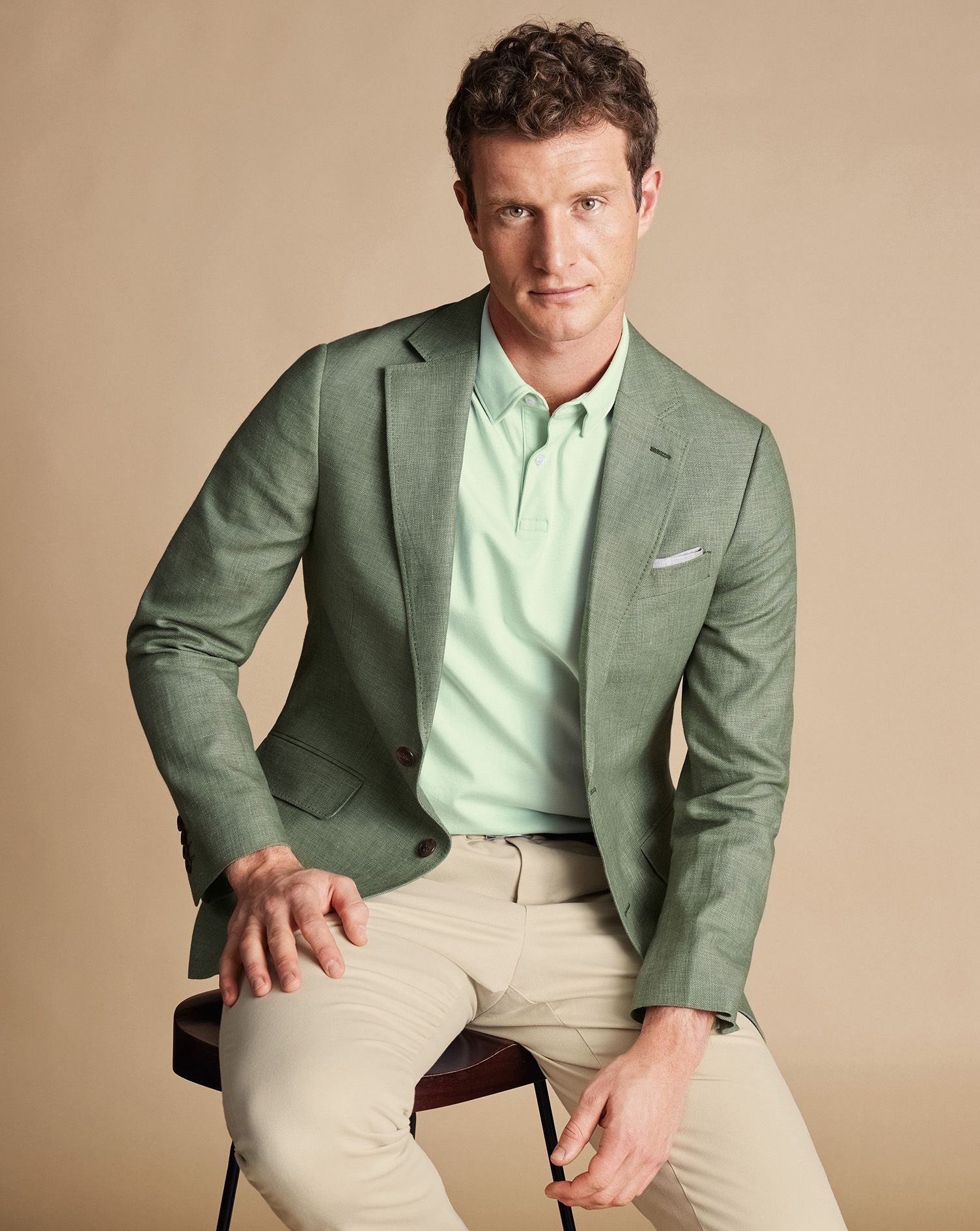 Linen Cotton Jacket - Sage Green