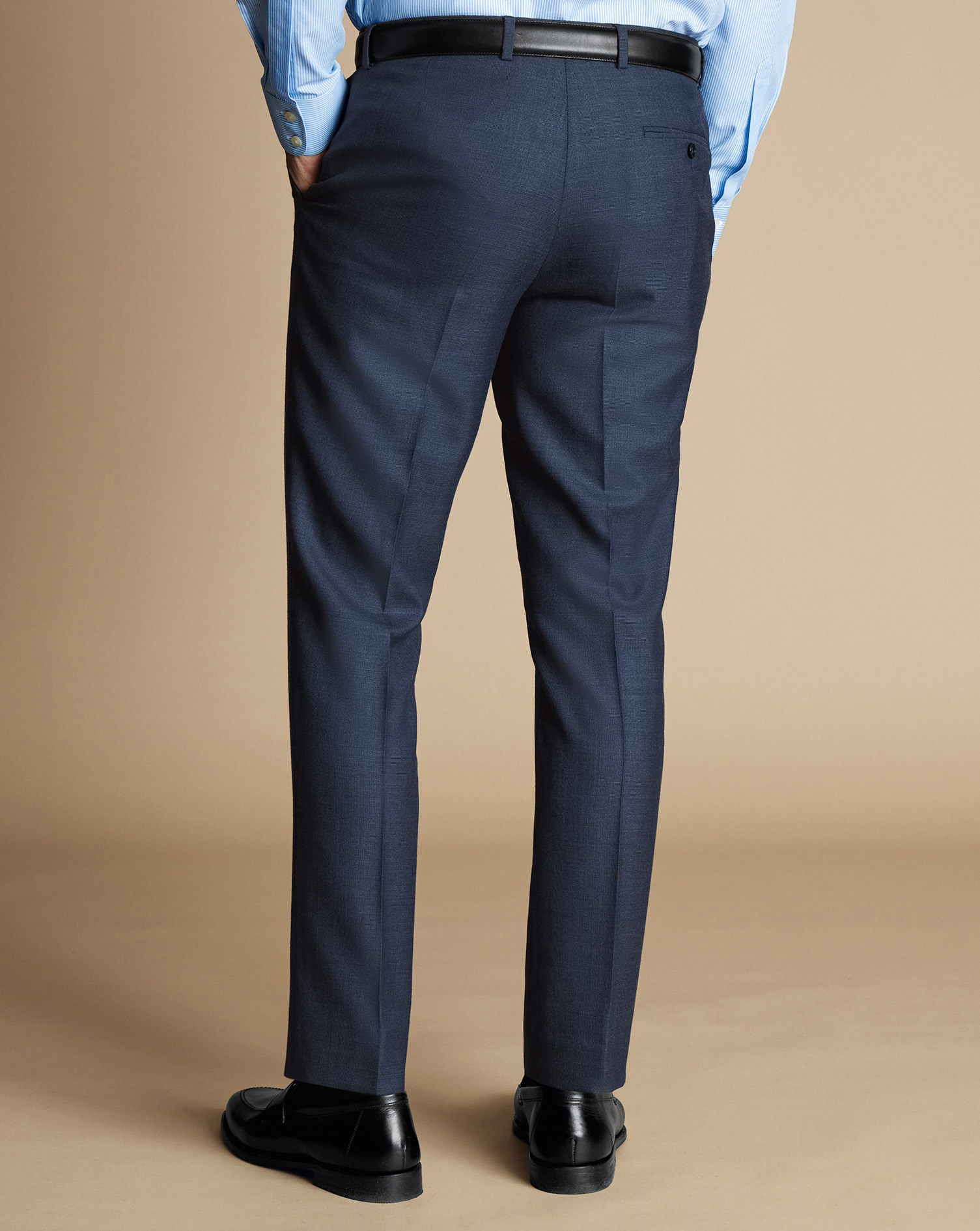 Prince Of Wales Suit Trousers - Heather Blue