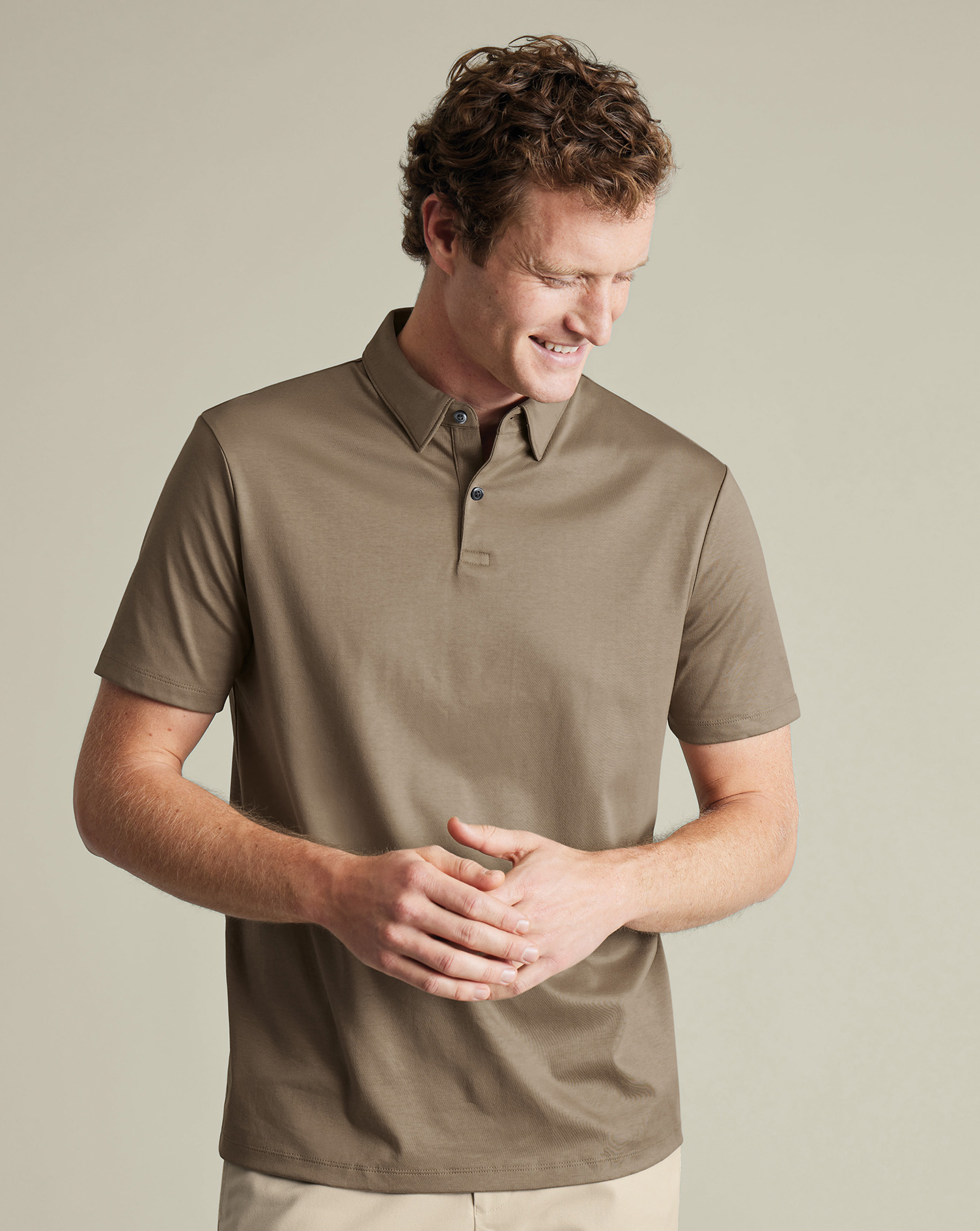 Charles Tyrwhitt Smartes Jersey-Polo - Mokka