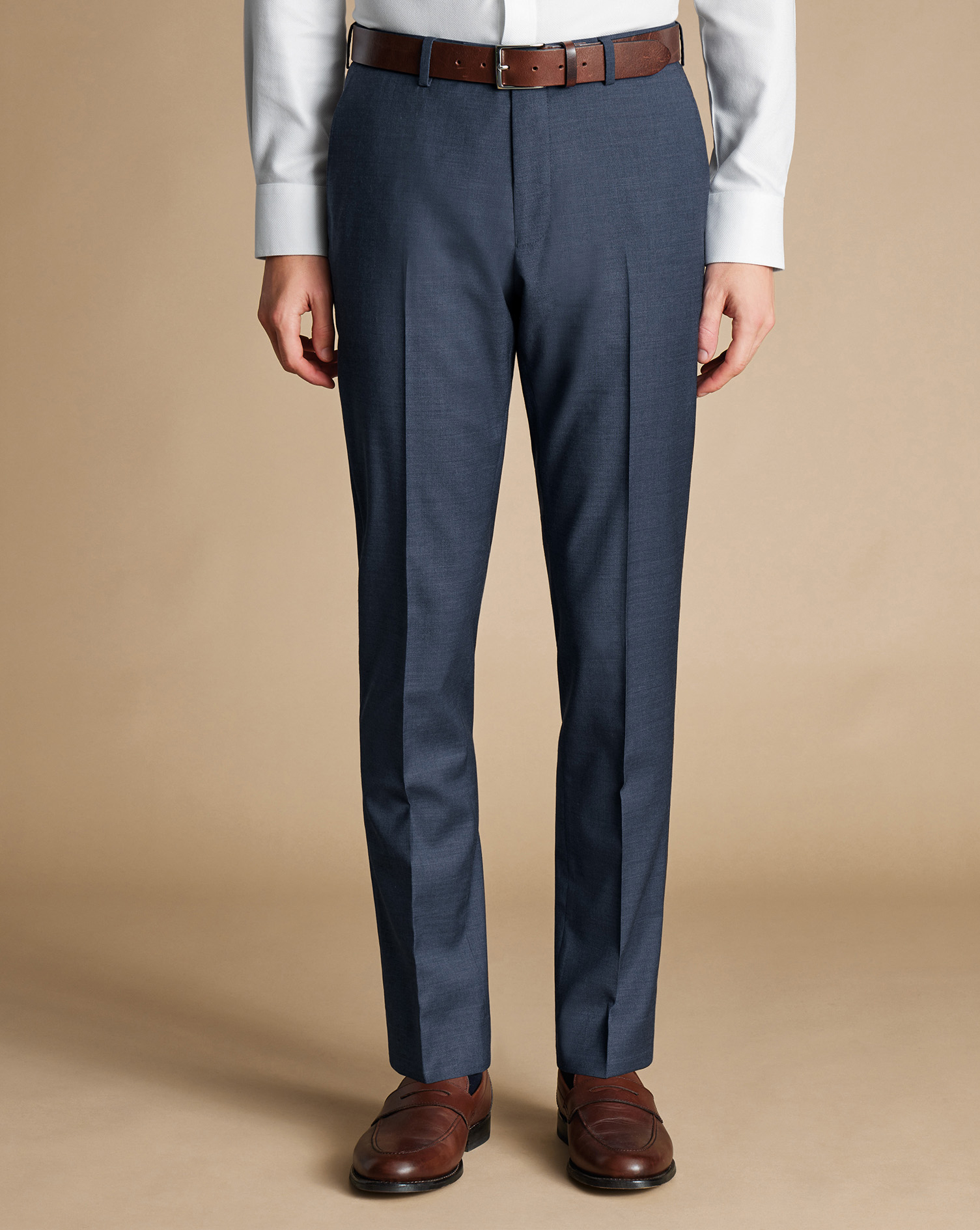 Italian Suit Trousers - Heather Blue