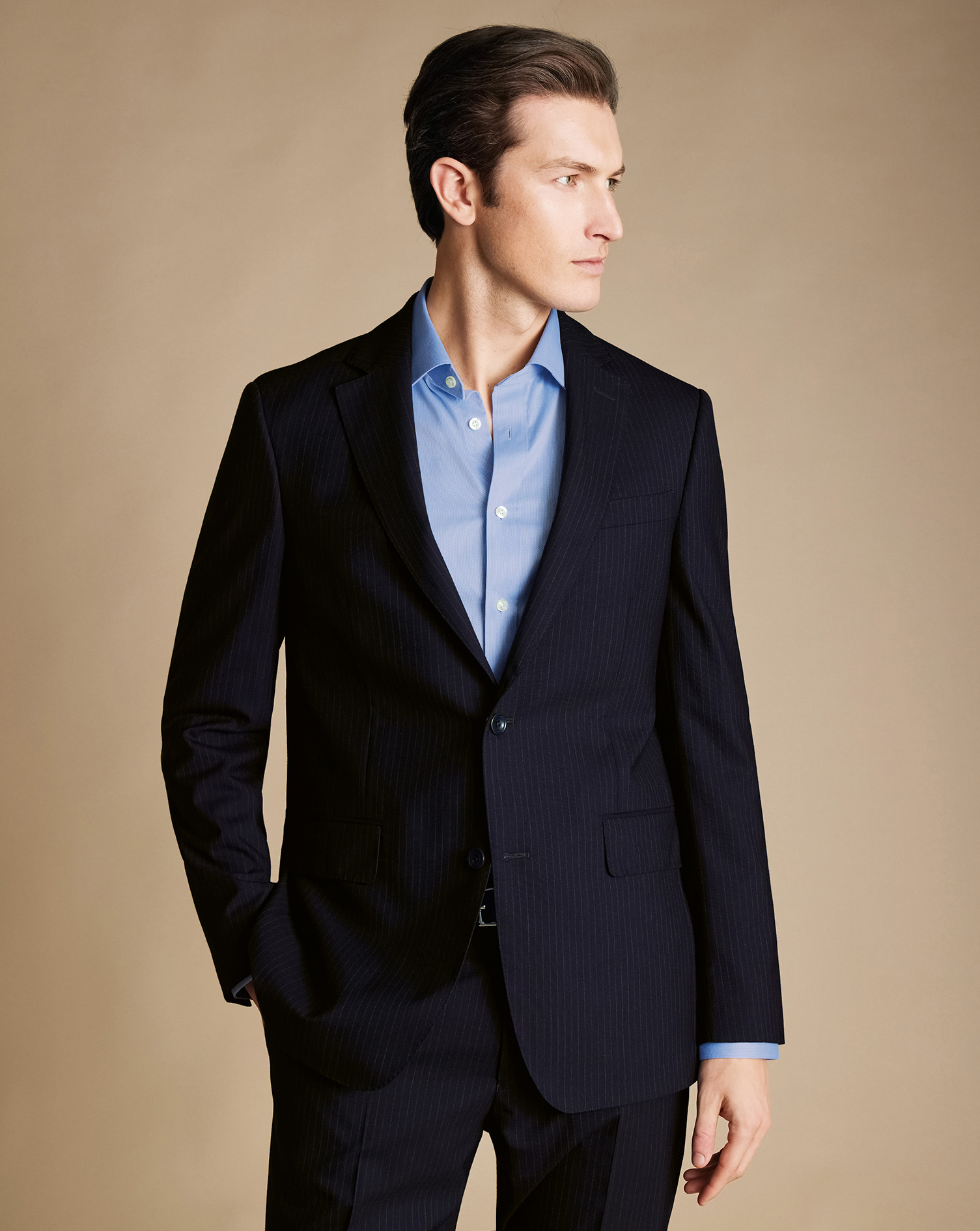 Ultimate Performance Stripe Suit Jacket  - Dark Navy