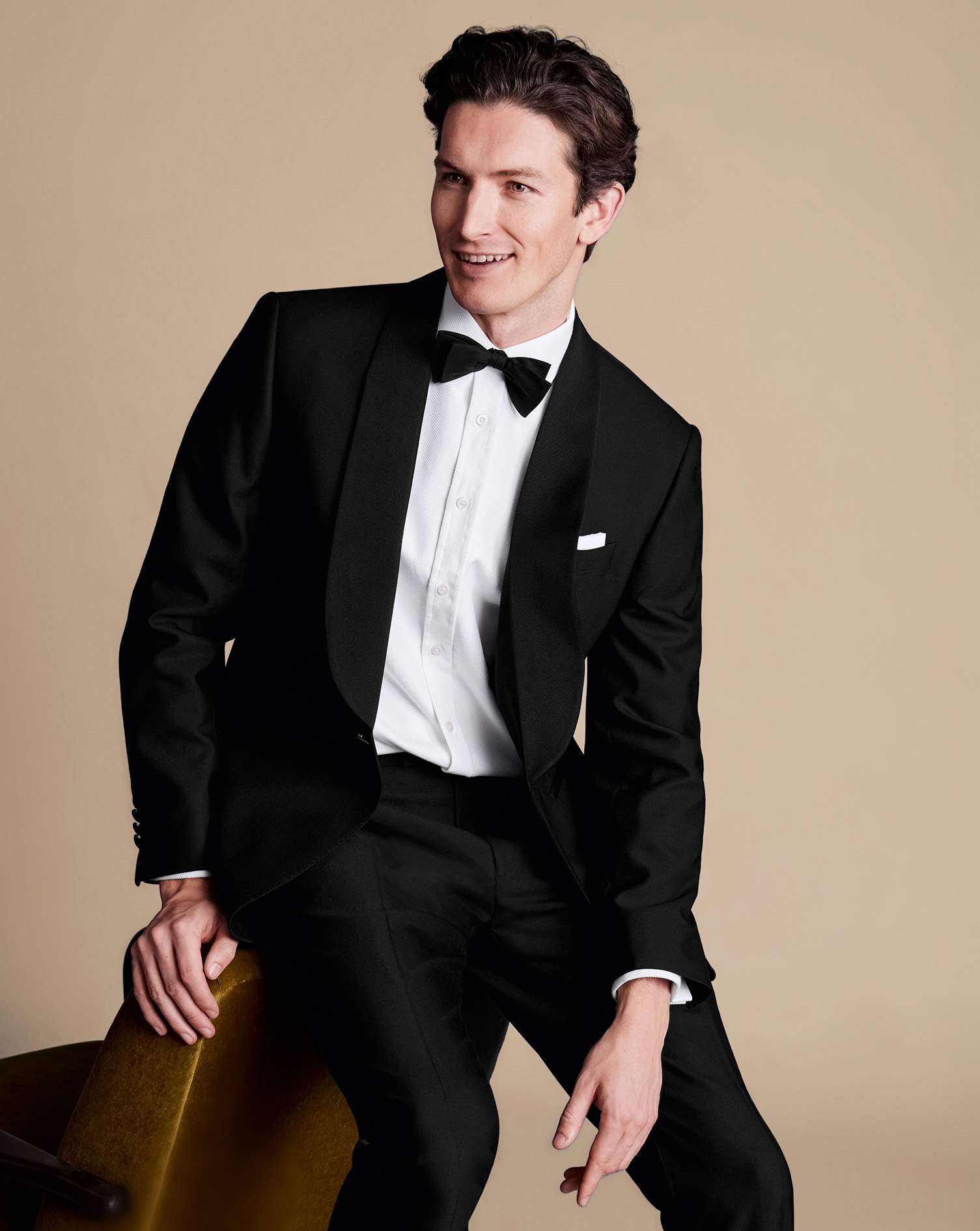 Shawl Lapel Tuxedo Dinner Suit – Black