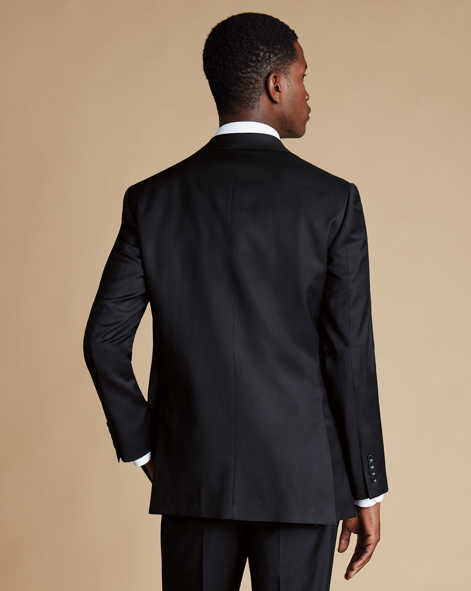 Natural Stretch Twill Suit Jacket - Black