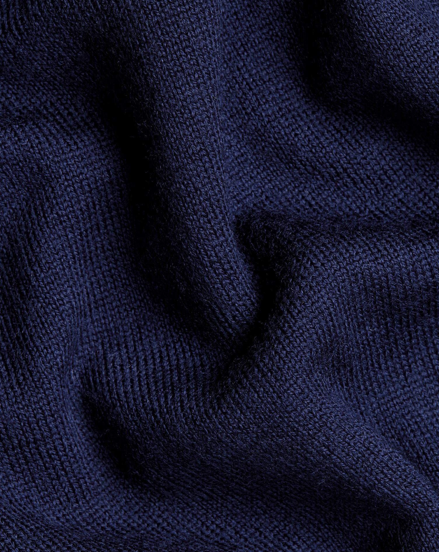 Merino Button Neck Jumper - Navy