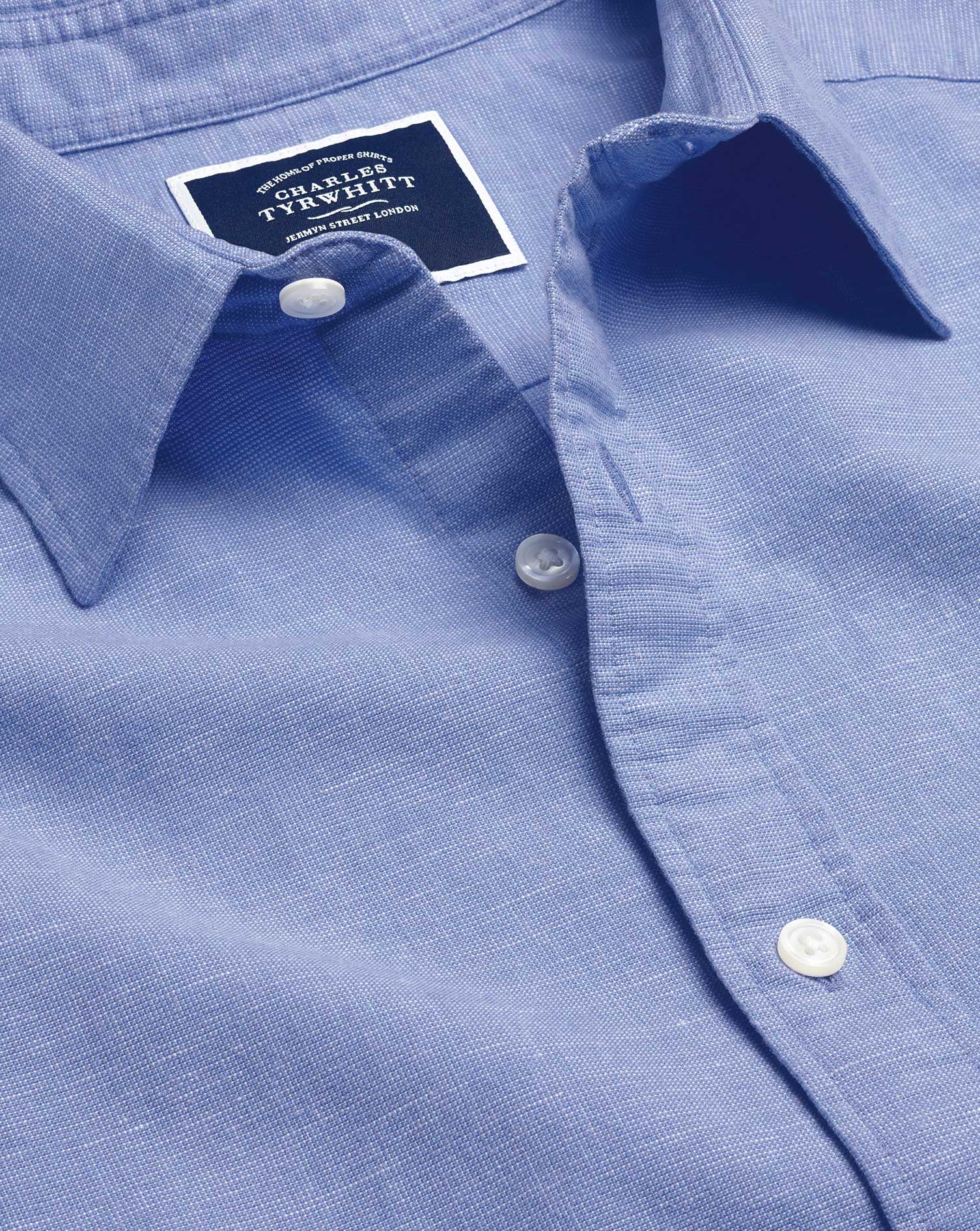 Cotton Linen Short Sleeve Cottton Linen Shirt - Single Cuff... | Modalova