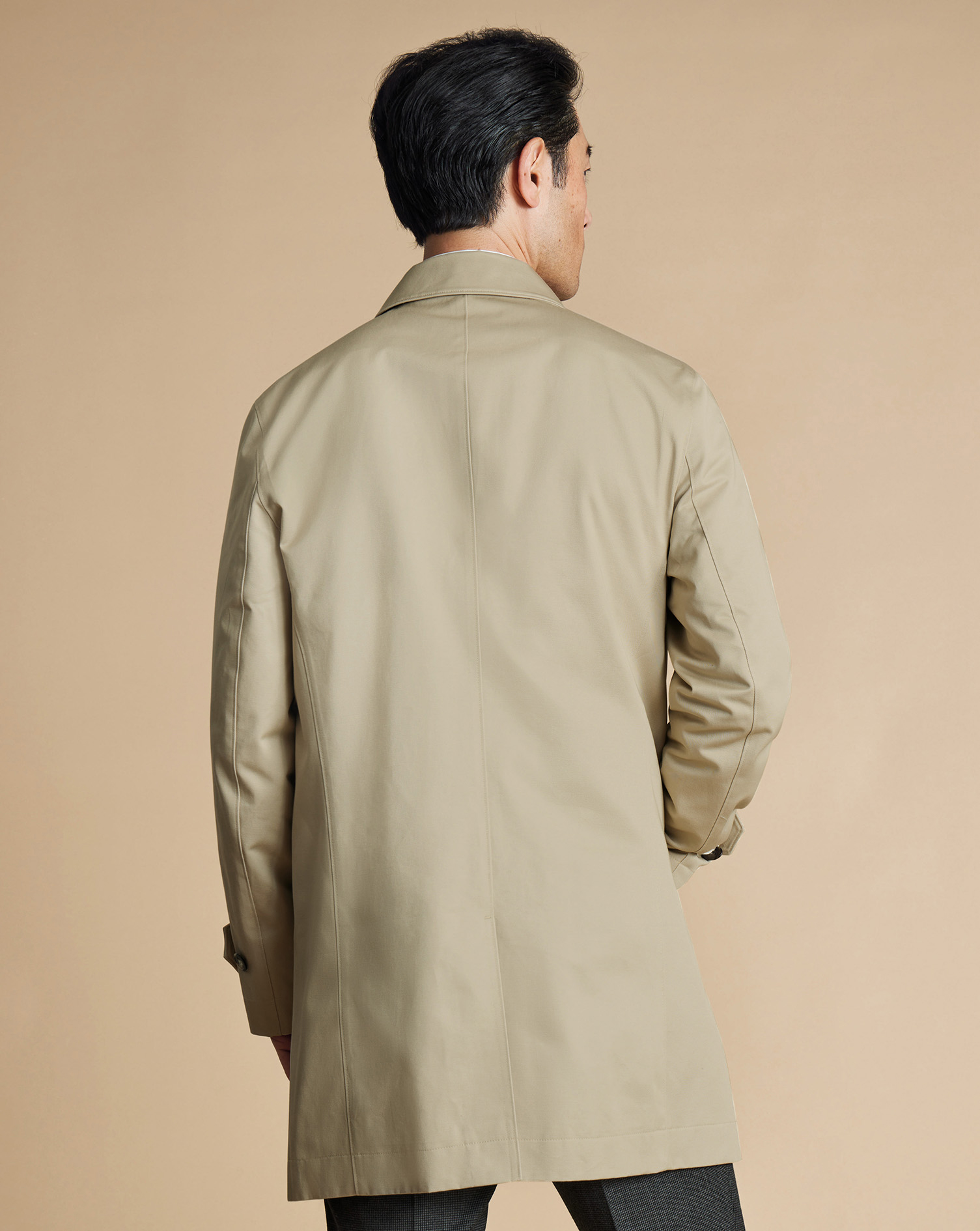 Showerproof Cotton Raincoat - Stone