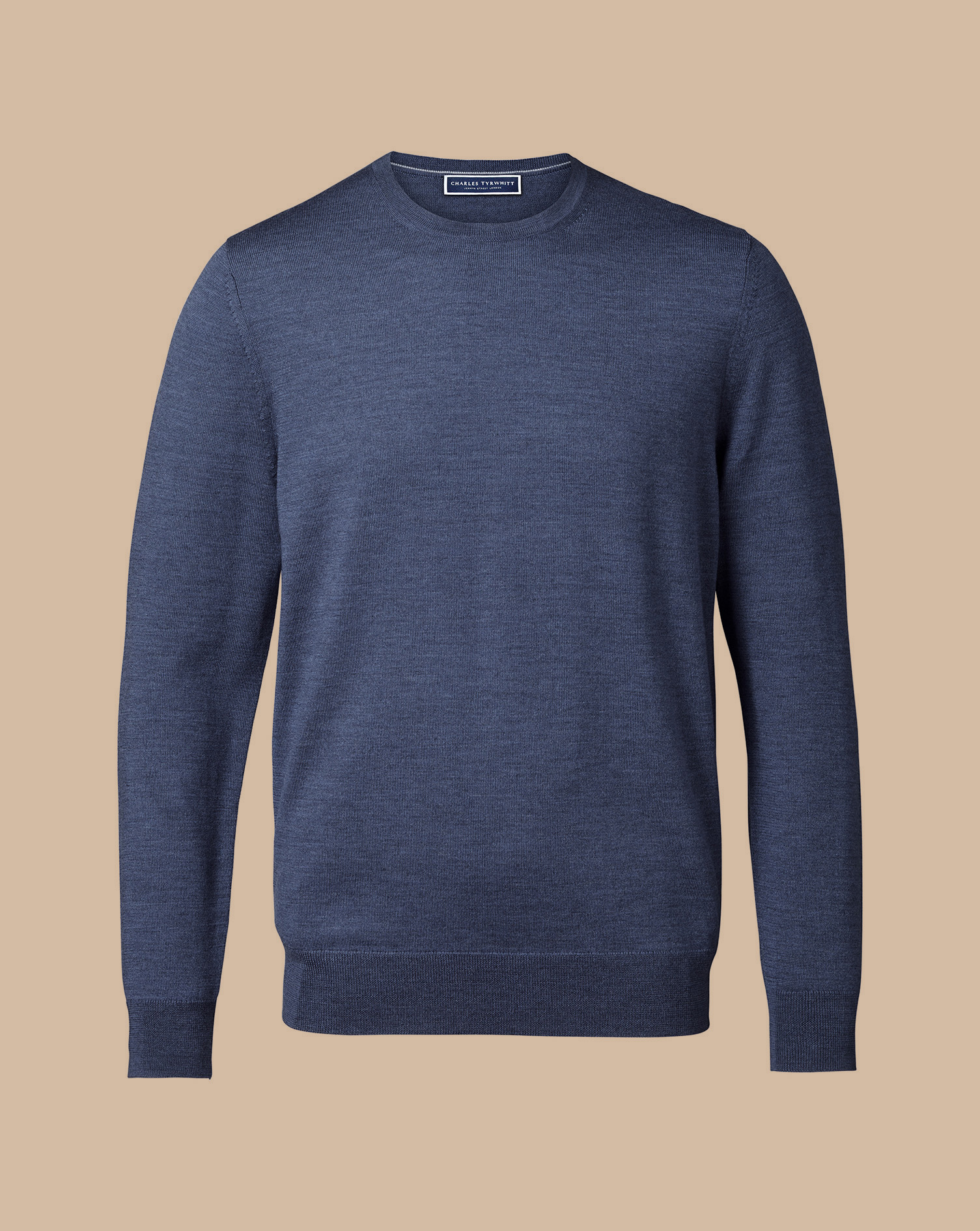 Merino Crew Neck Jumper - Indigo Melange