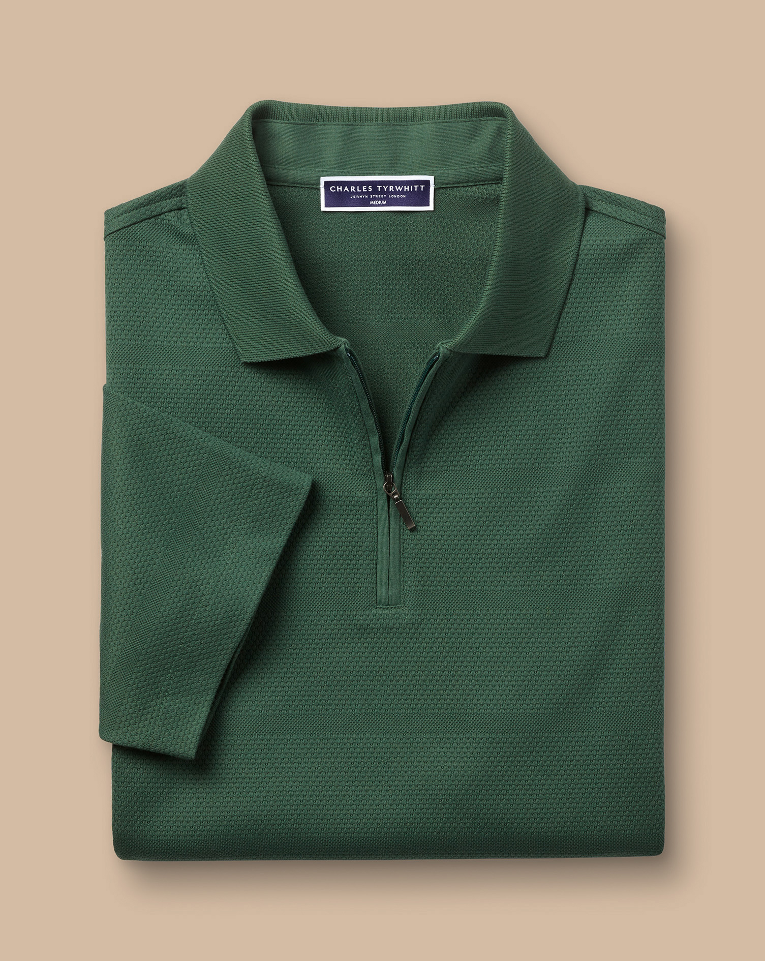 Performance Textured Polo - Green