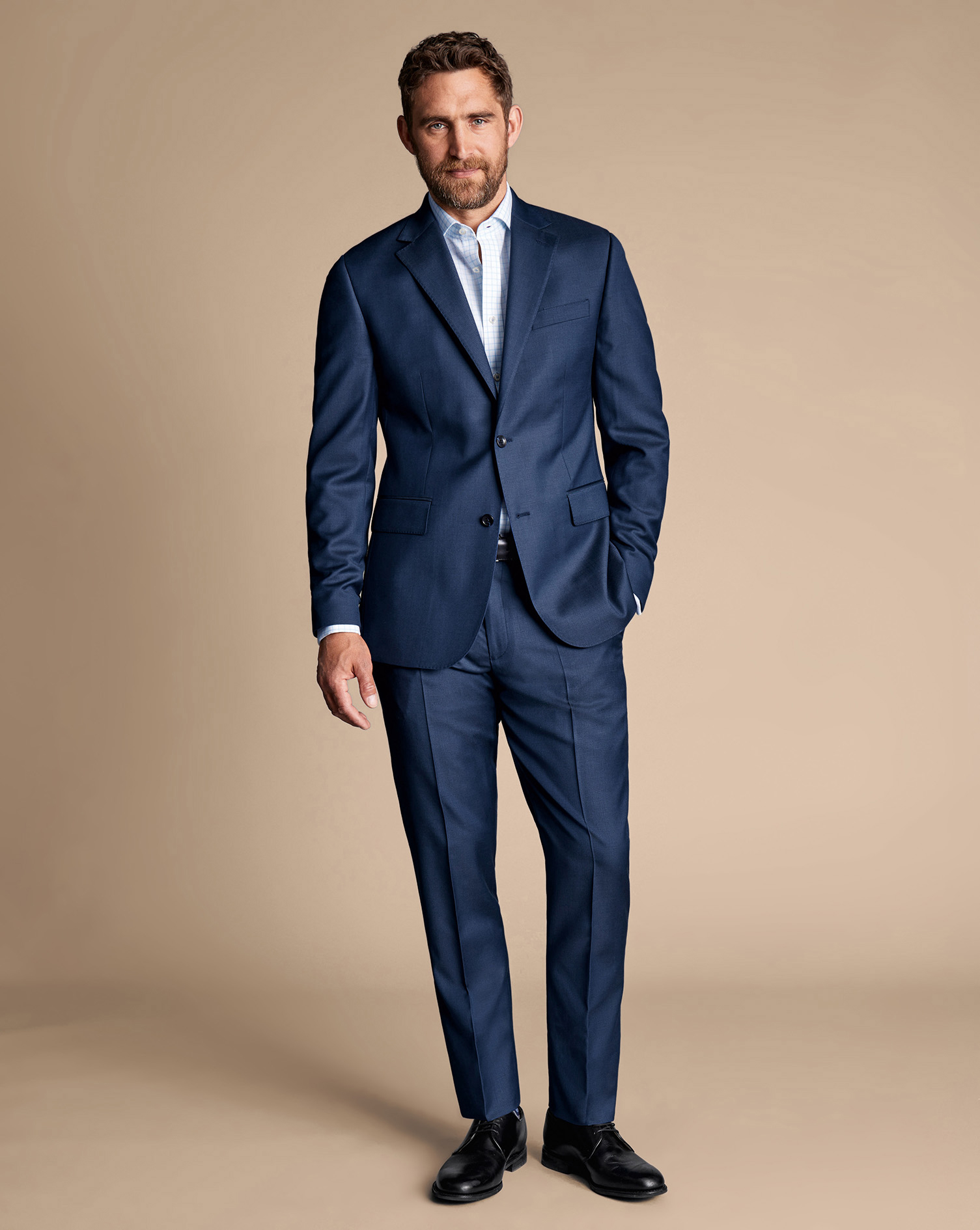 Natural Stretch Twill Suit Jacket - Royal Blue