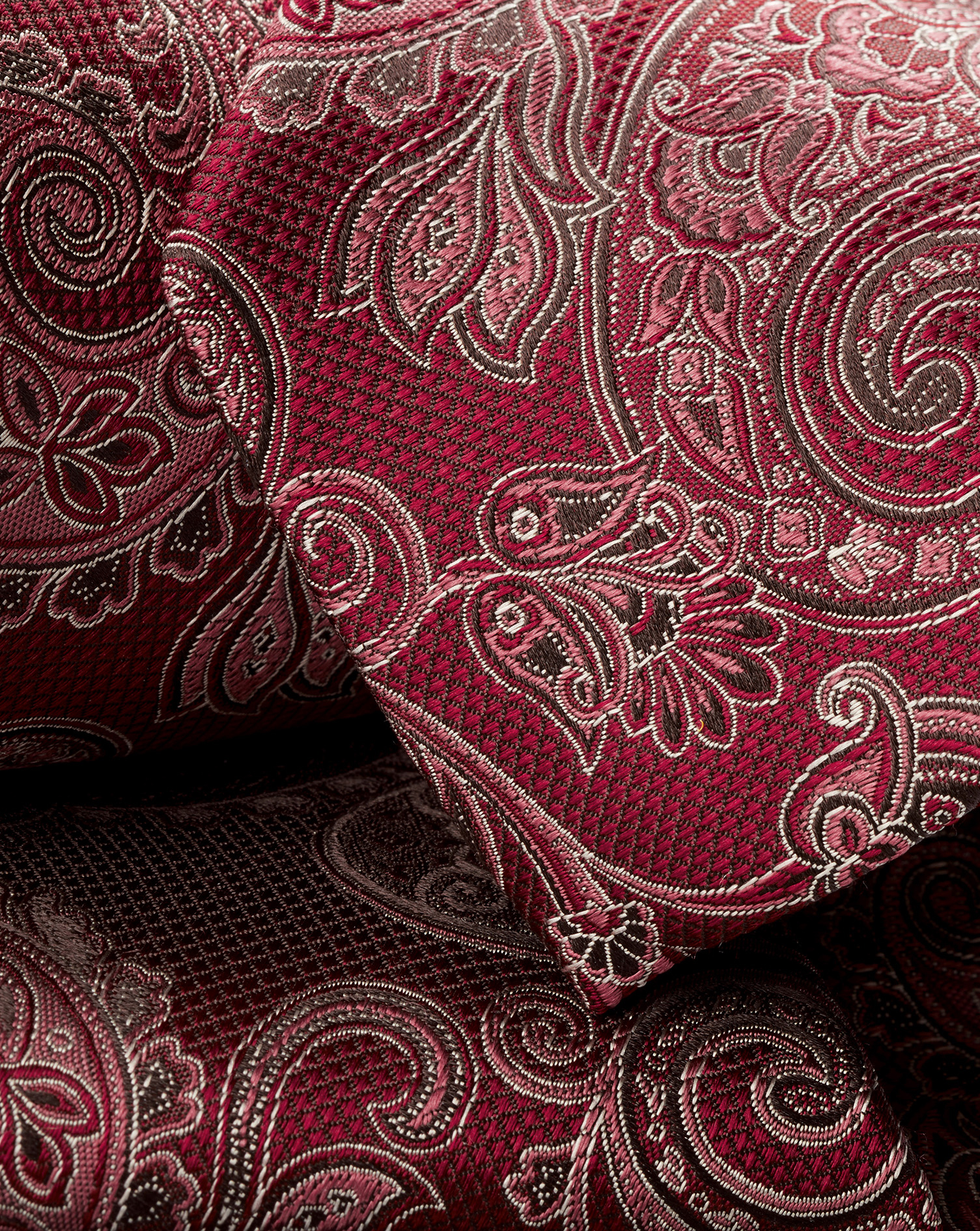 Paisley Silk Tie - Dark Red