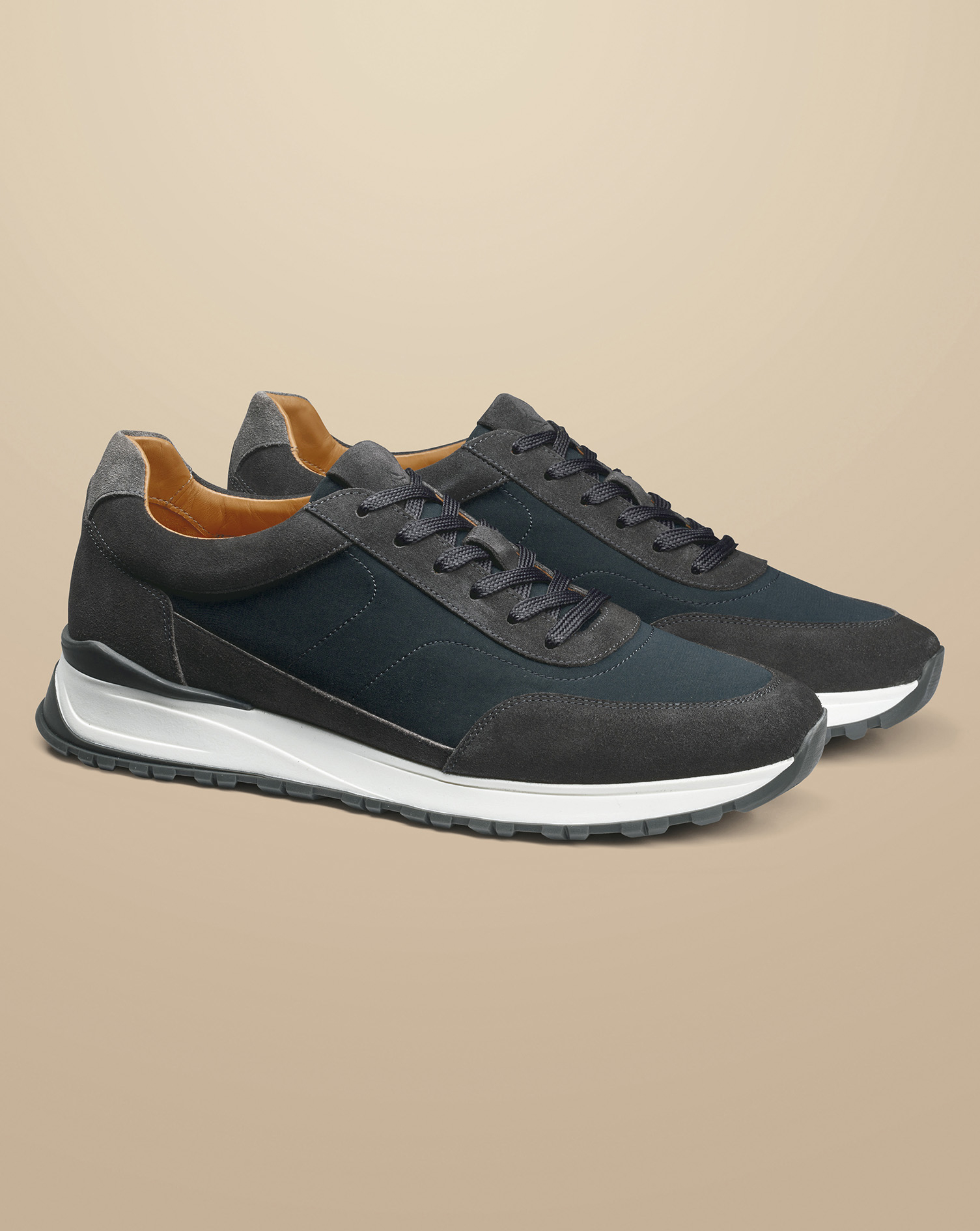 Suede Textile Trainers - Grey