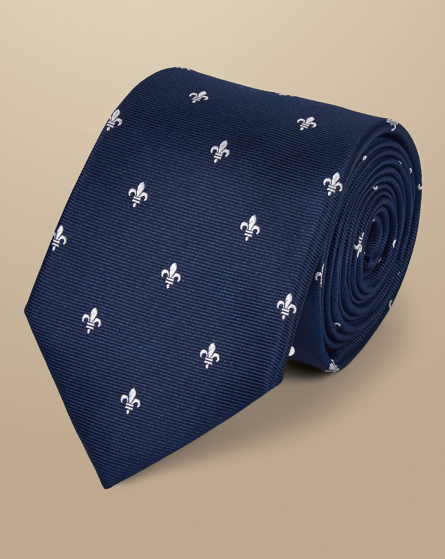 Silk Fleur-de-lys Tie - French Blue