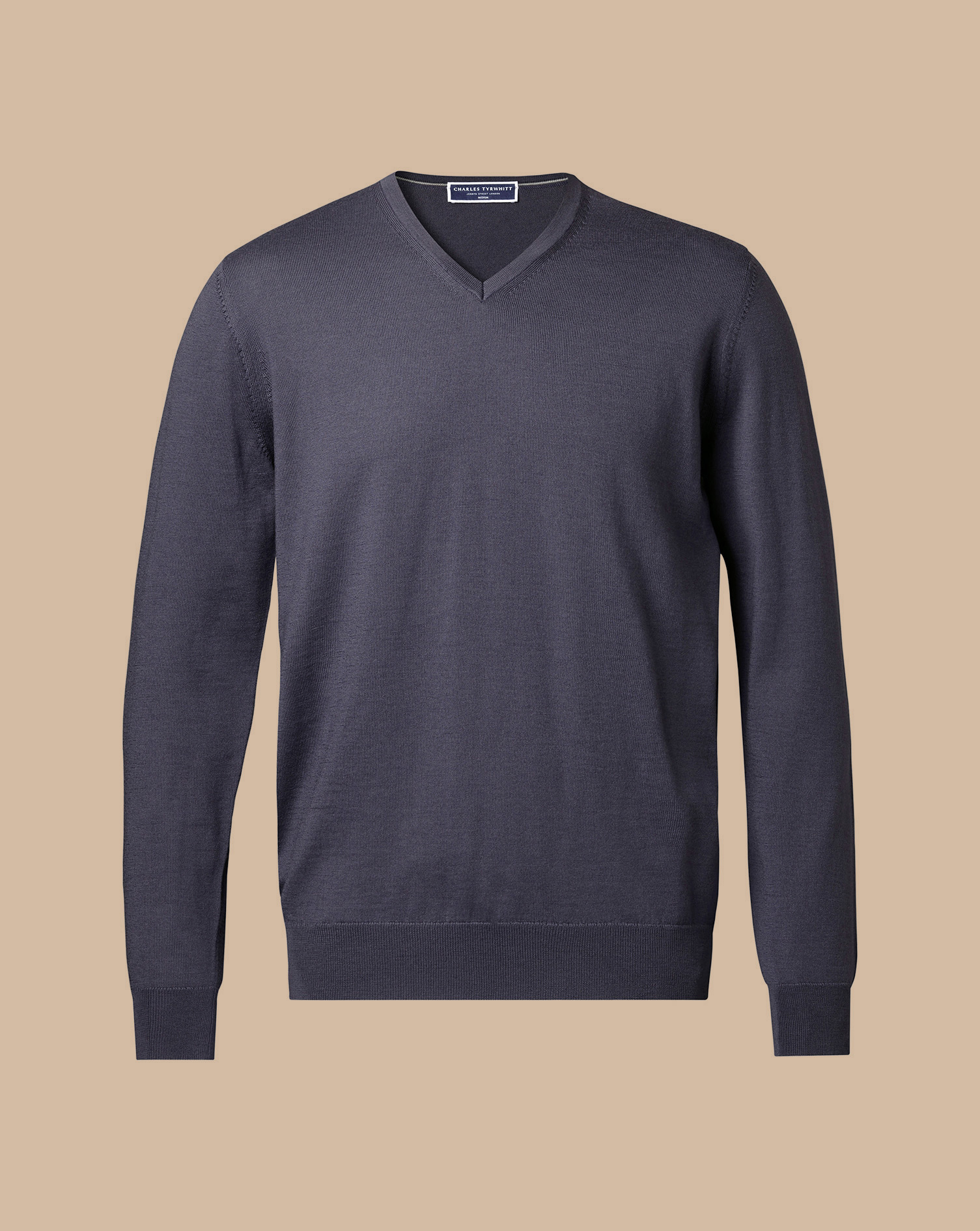 Merino V-Neck Jumper - Dark Mauve