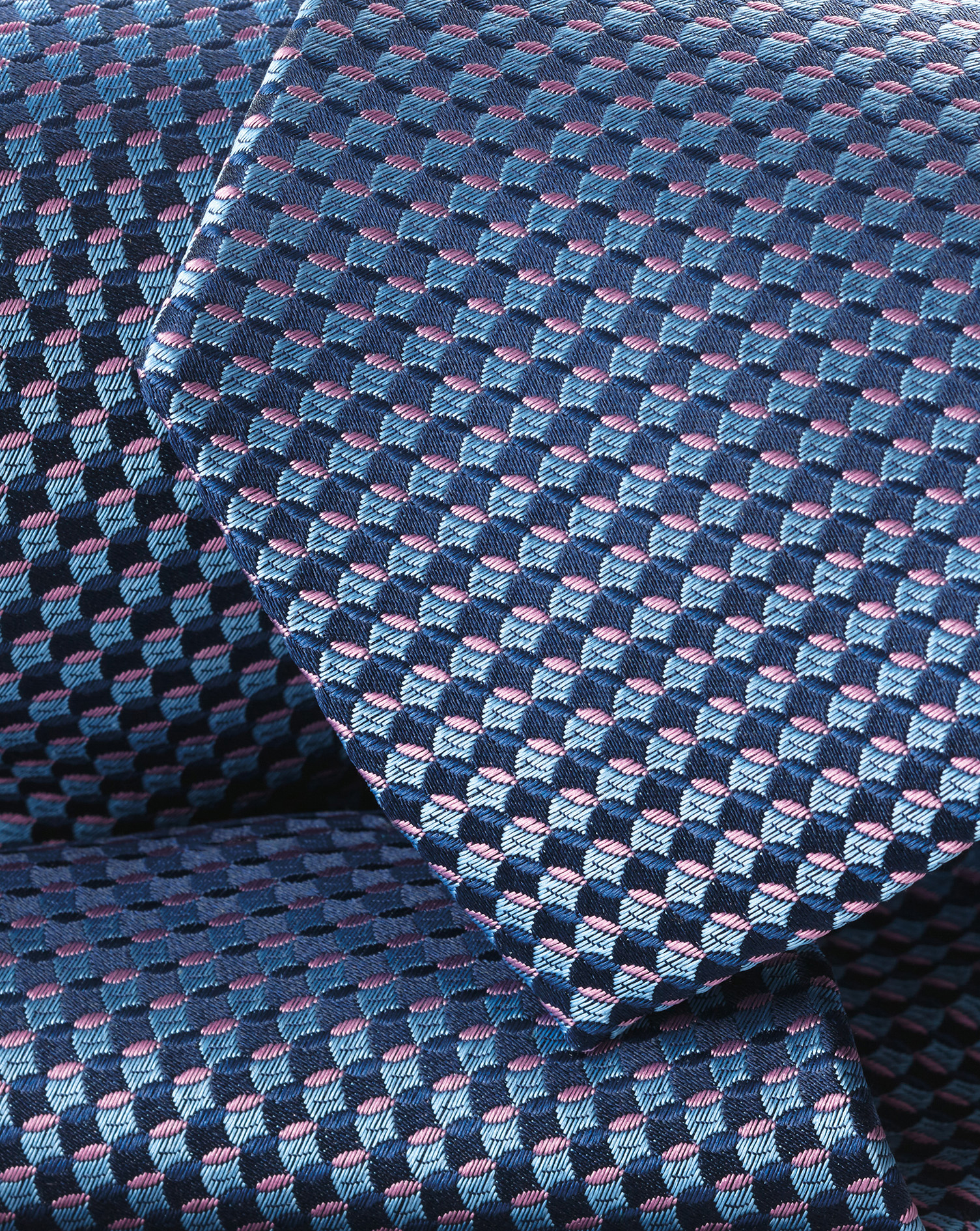 Semi Plain Silk Pattern Tie - Ocean Blue