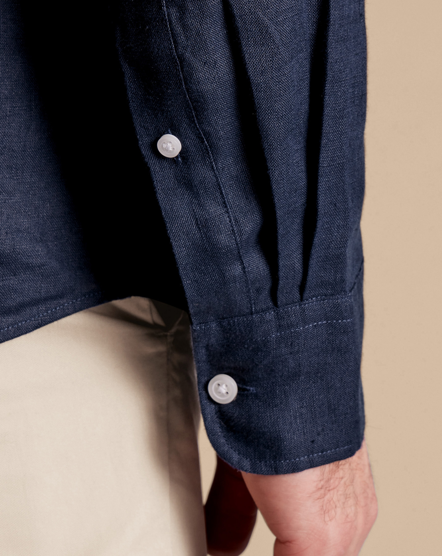 Pure Linen Shirt - Navy