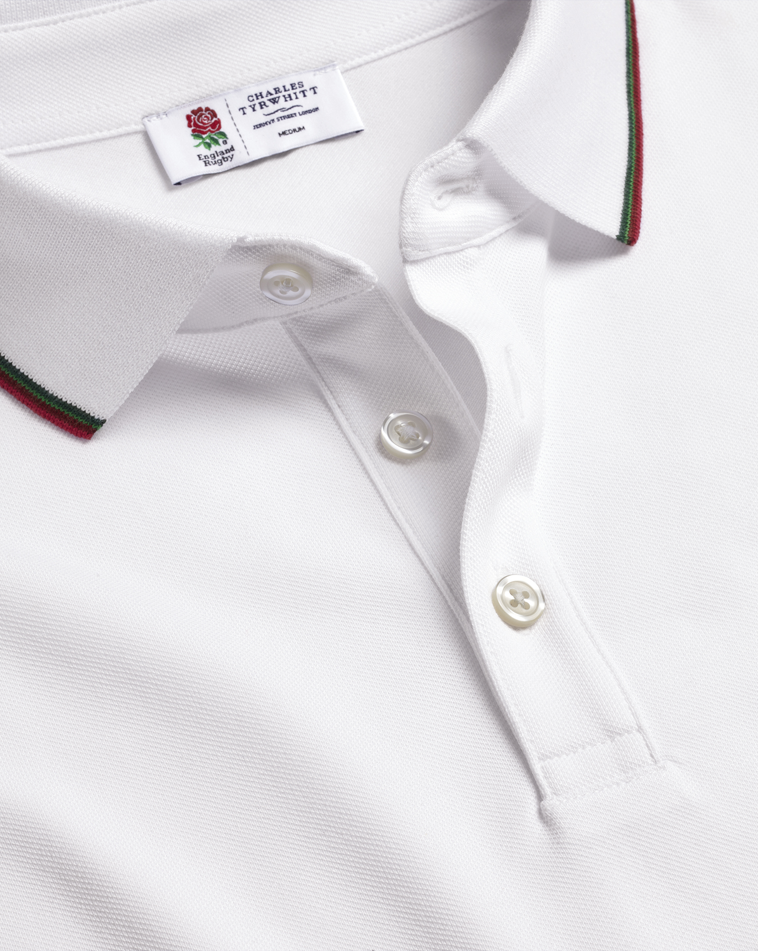 England Rugby Pique Polo - White