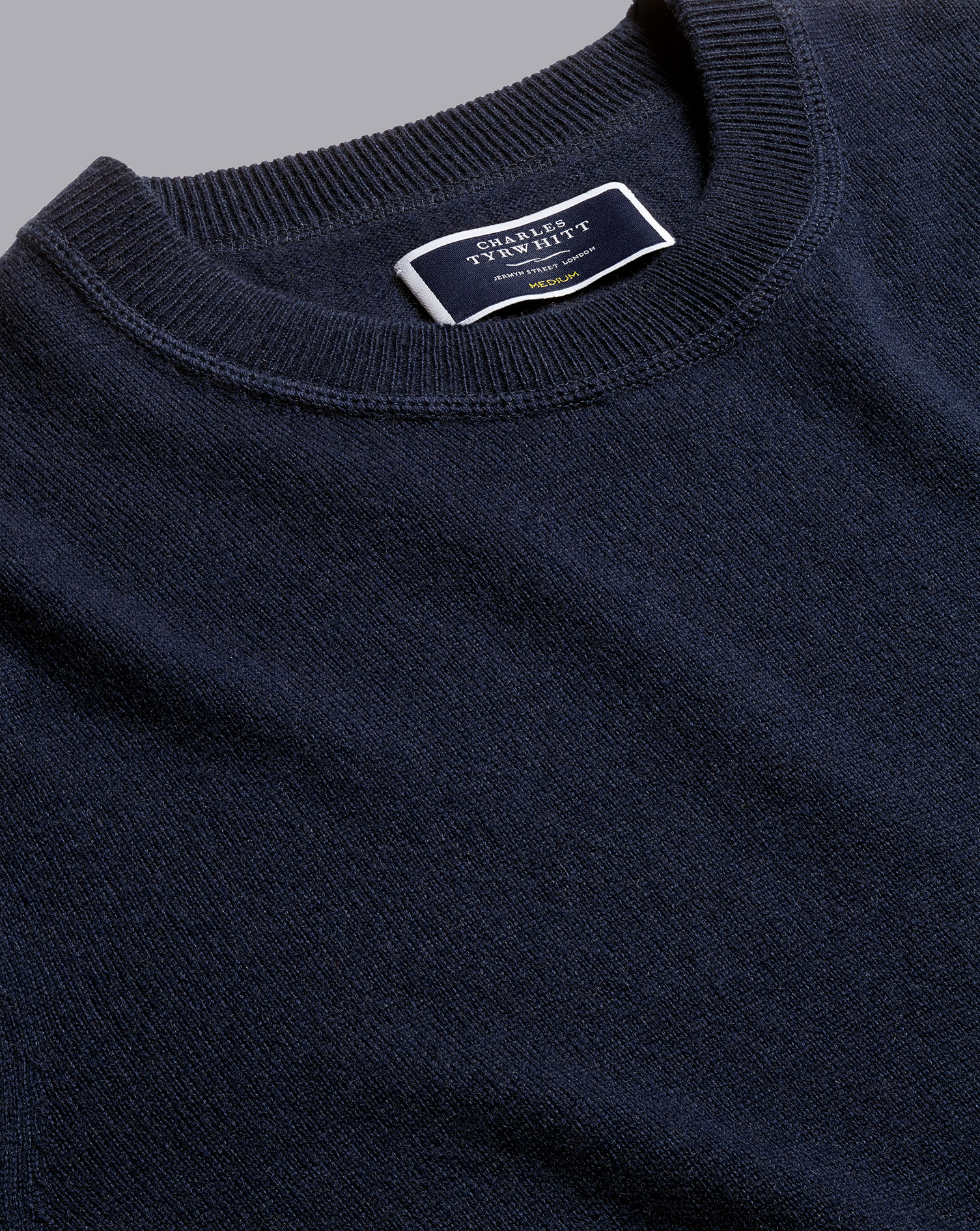 Merino Cashmere Crew Neck Jumper - Navy