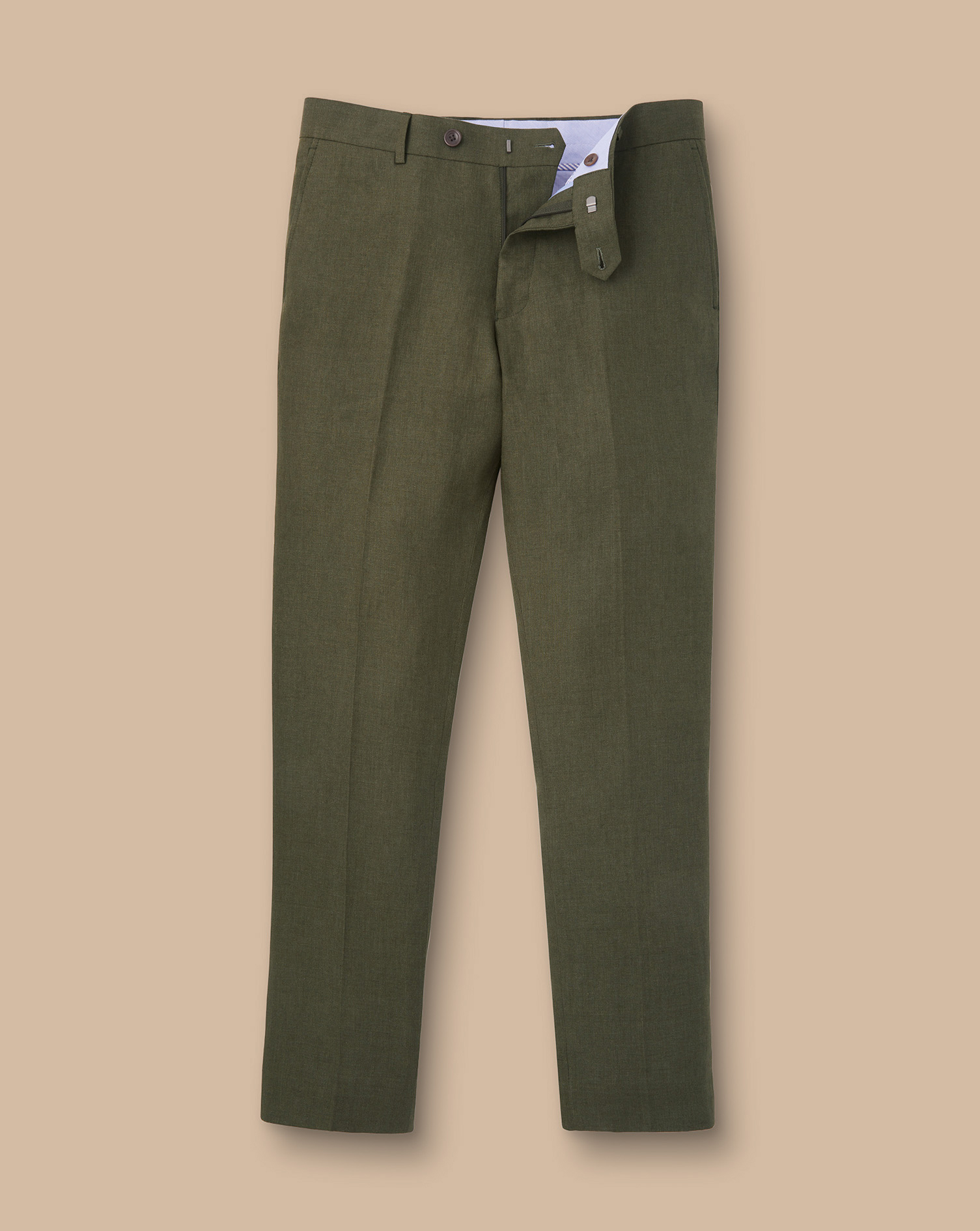 Linen Trousers - Olive Green