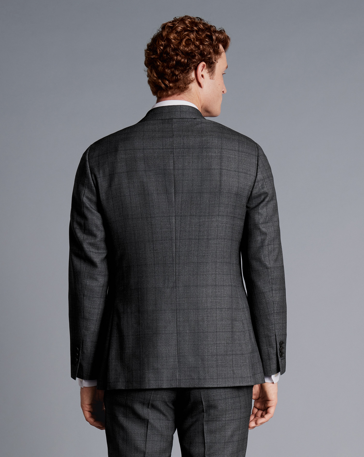 Ultimate Performance Check Suit Jacket - Charcoal Grey