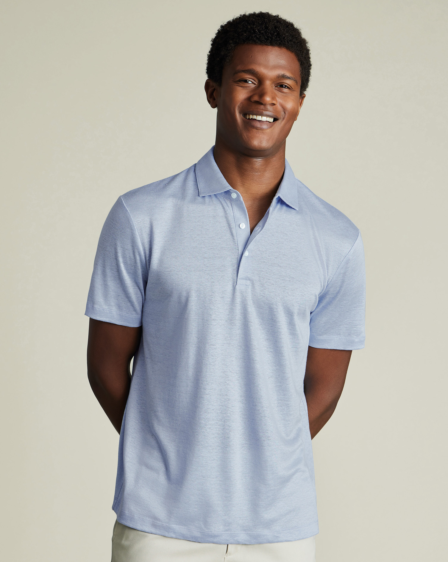 Charles Tyrwhitt Leinen-Polo - Himmelblau