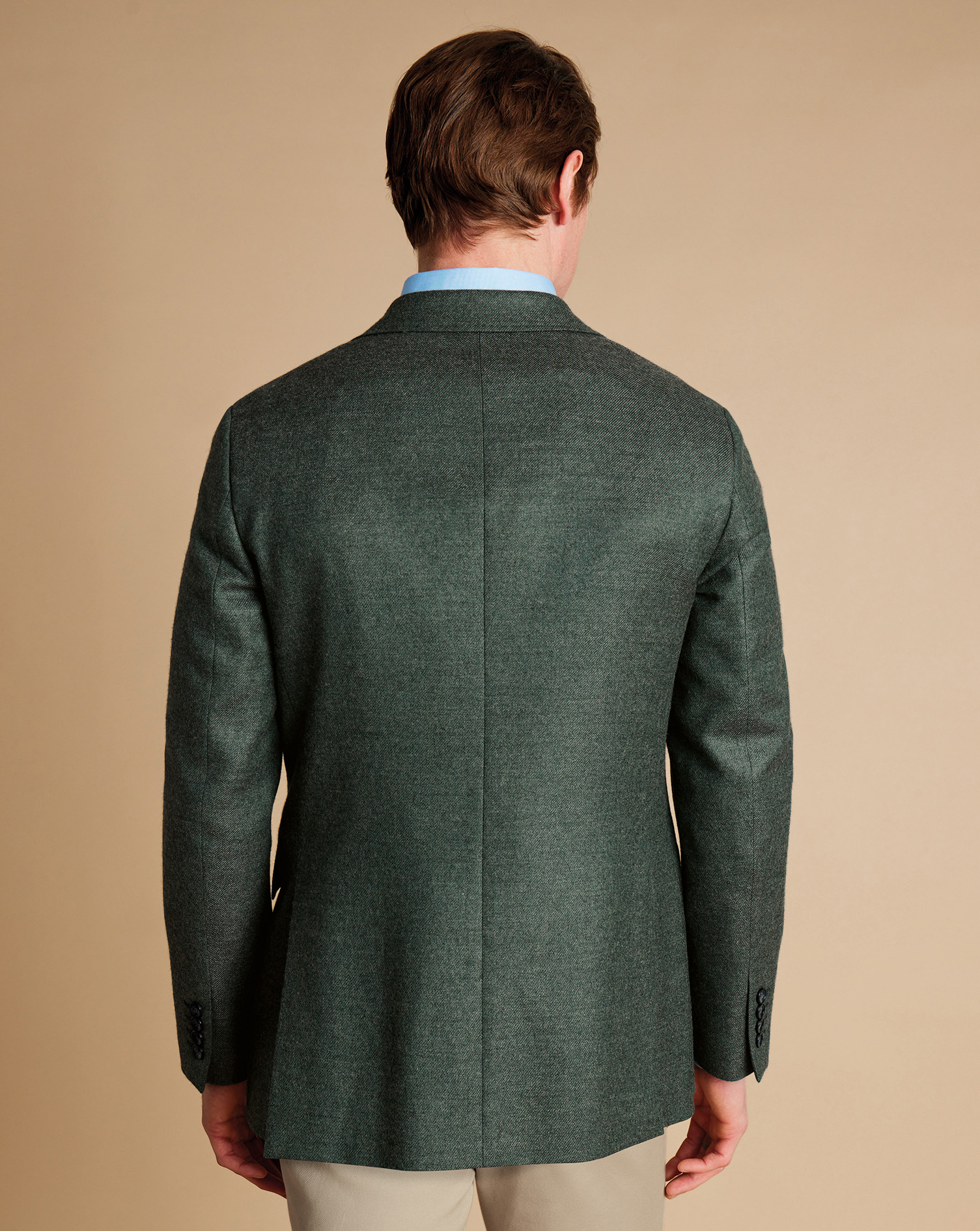 Wool Texture Twill Jacket - Sage Green