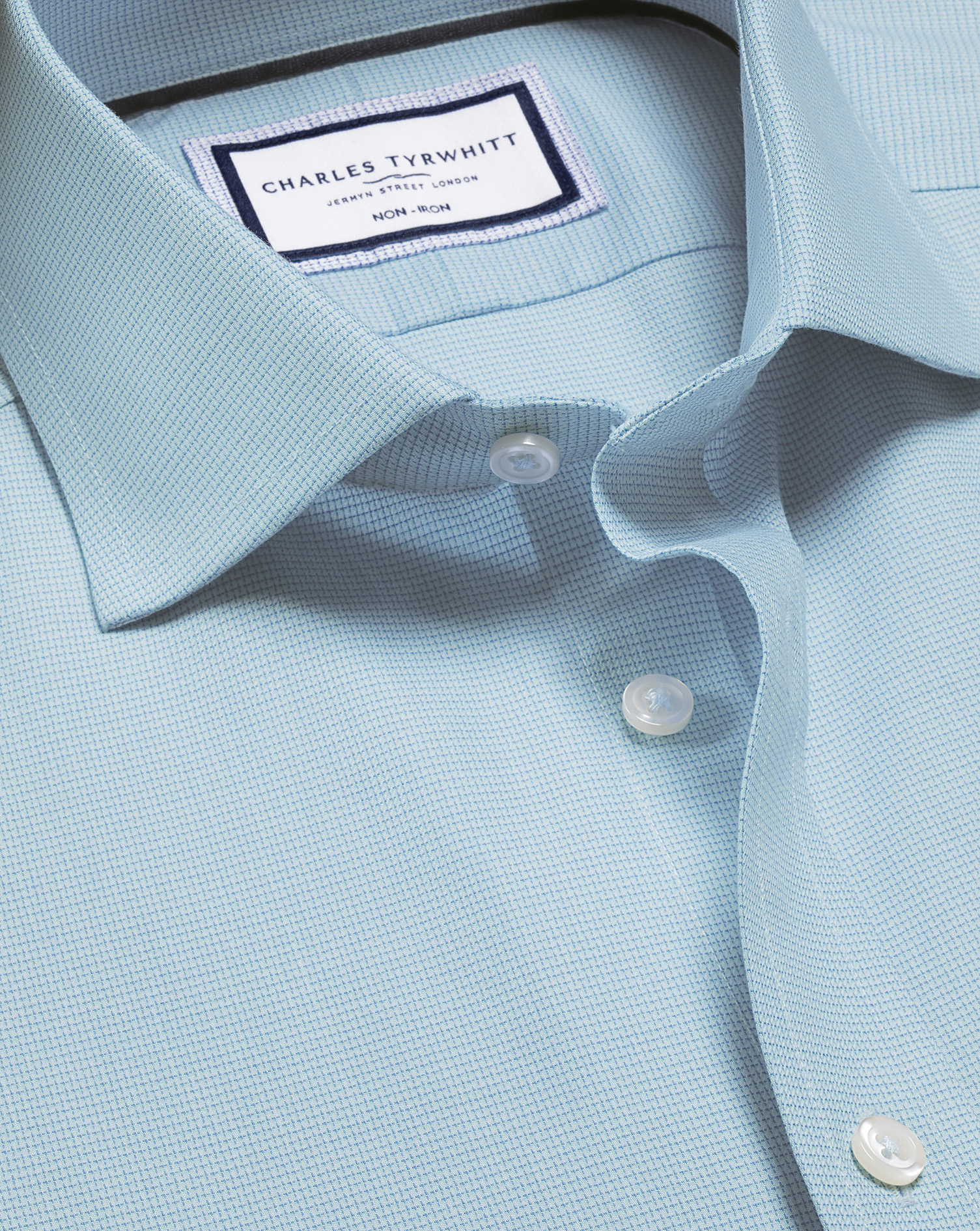 Non-Iron Westminster Weave Shirt - Aqua Green