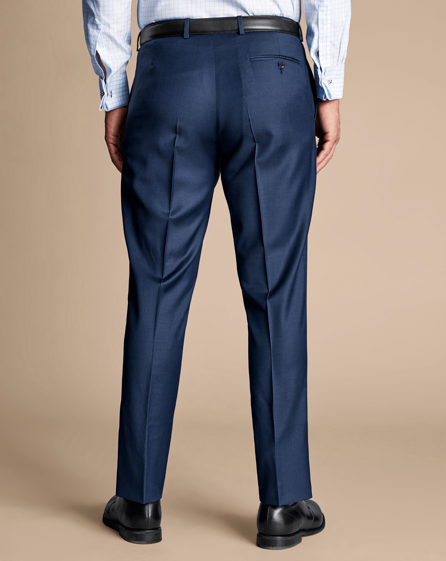 Natural Stretch Twill Suit Trousers - Royal Blue