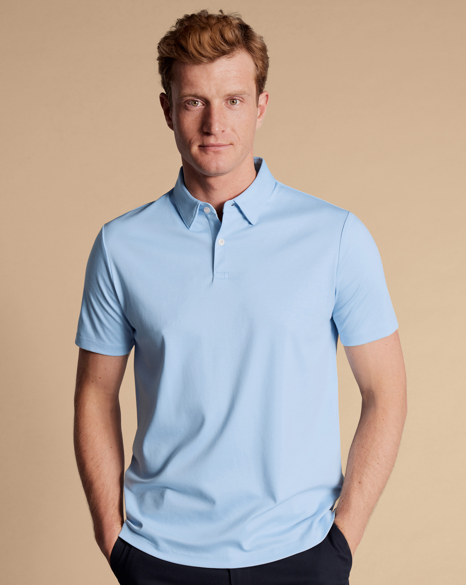 Smart Jersey Polo - Sky Blue