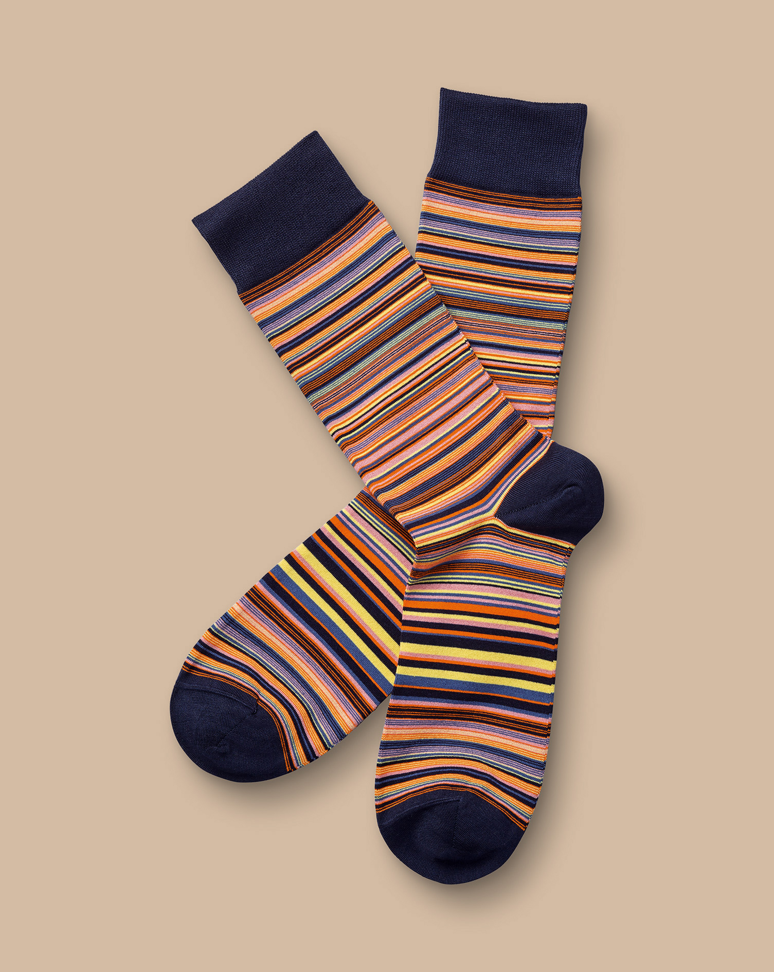 Multi Stripe Socks - Orange