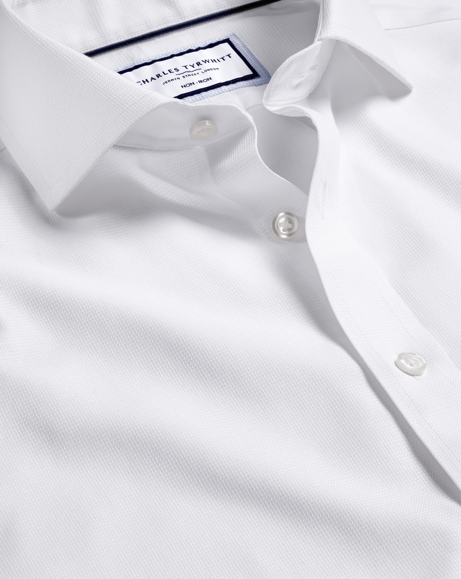 Cutaway Collar Non-Iron Clifton Weave Shirt - White