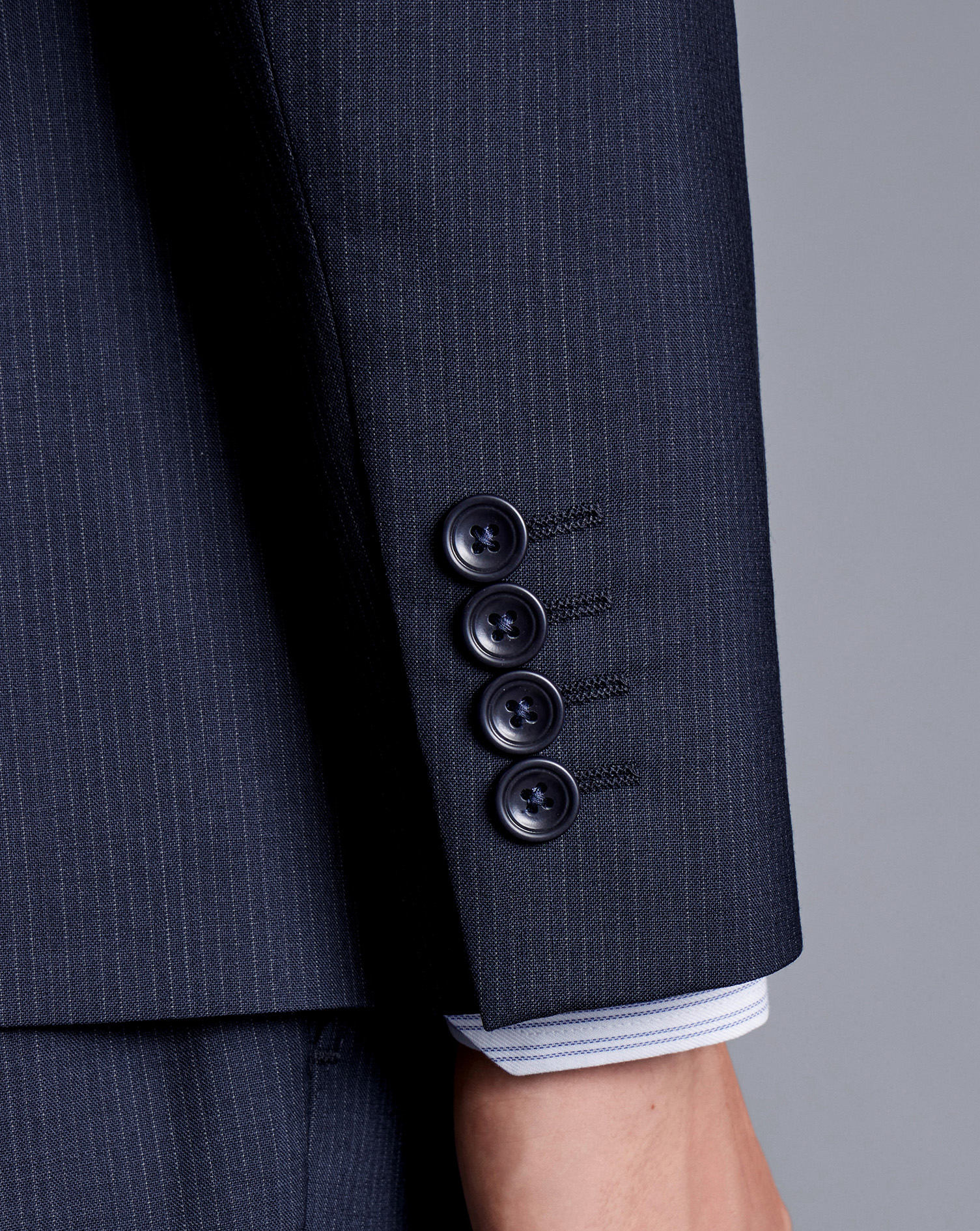 Micro Stripe Suit - Navy