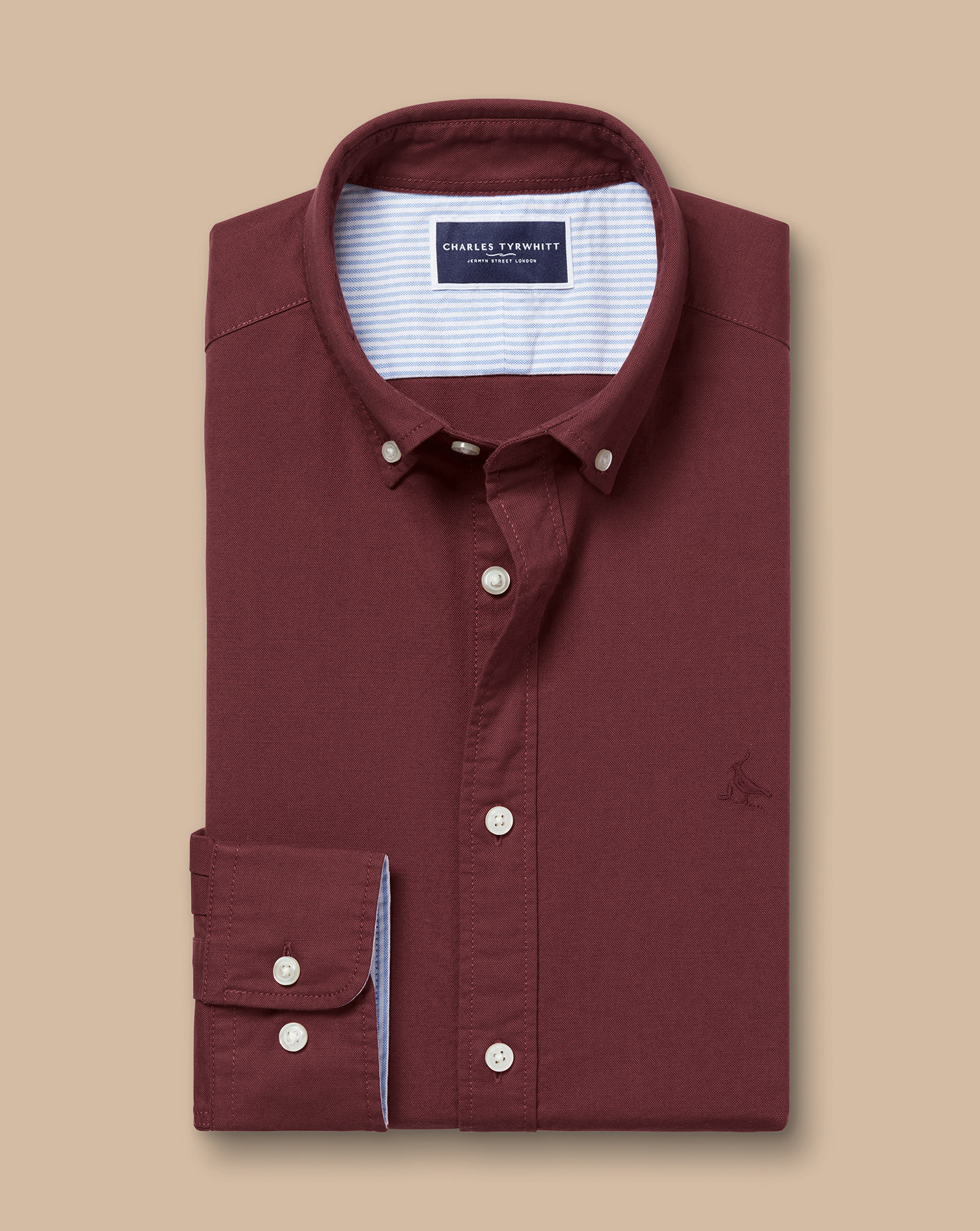 Button-Down Collar Stretch Washed Oxford Shirt - Claret Pink