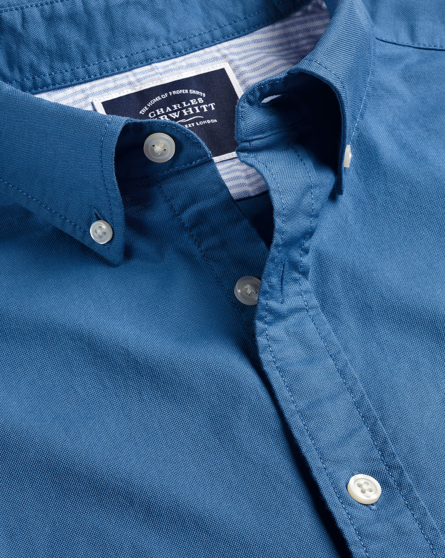 Washed Oxford Short Sleeve Shirt - Ocean Blue