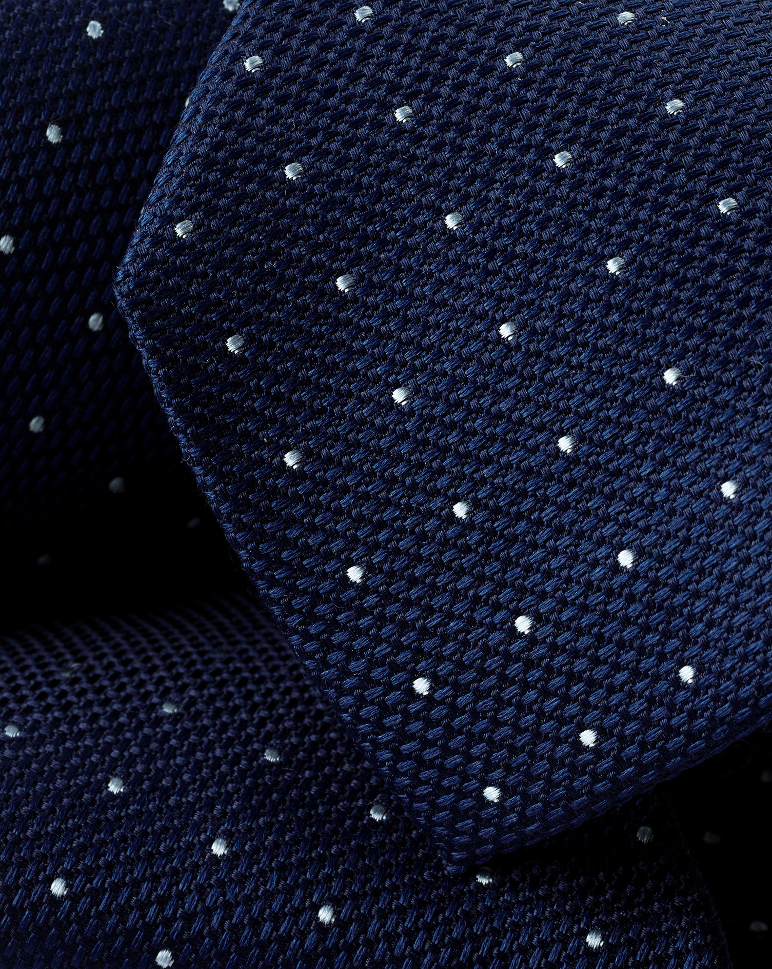 Spot Silk Tie - Petrol & Light Blue