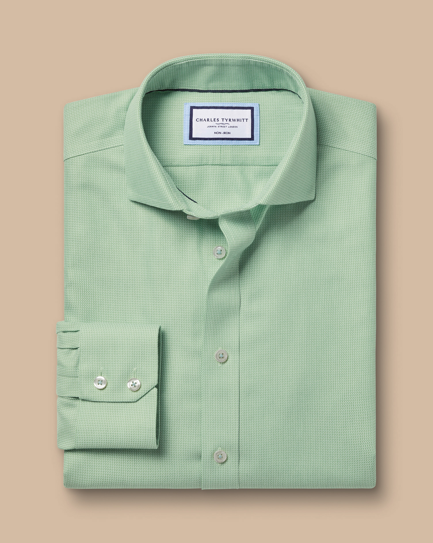 Cutaway Collar Non-Iron Mayfair Weave Shirt - Light Green