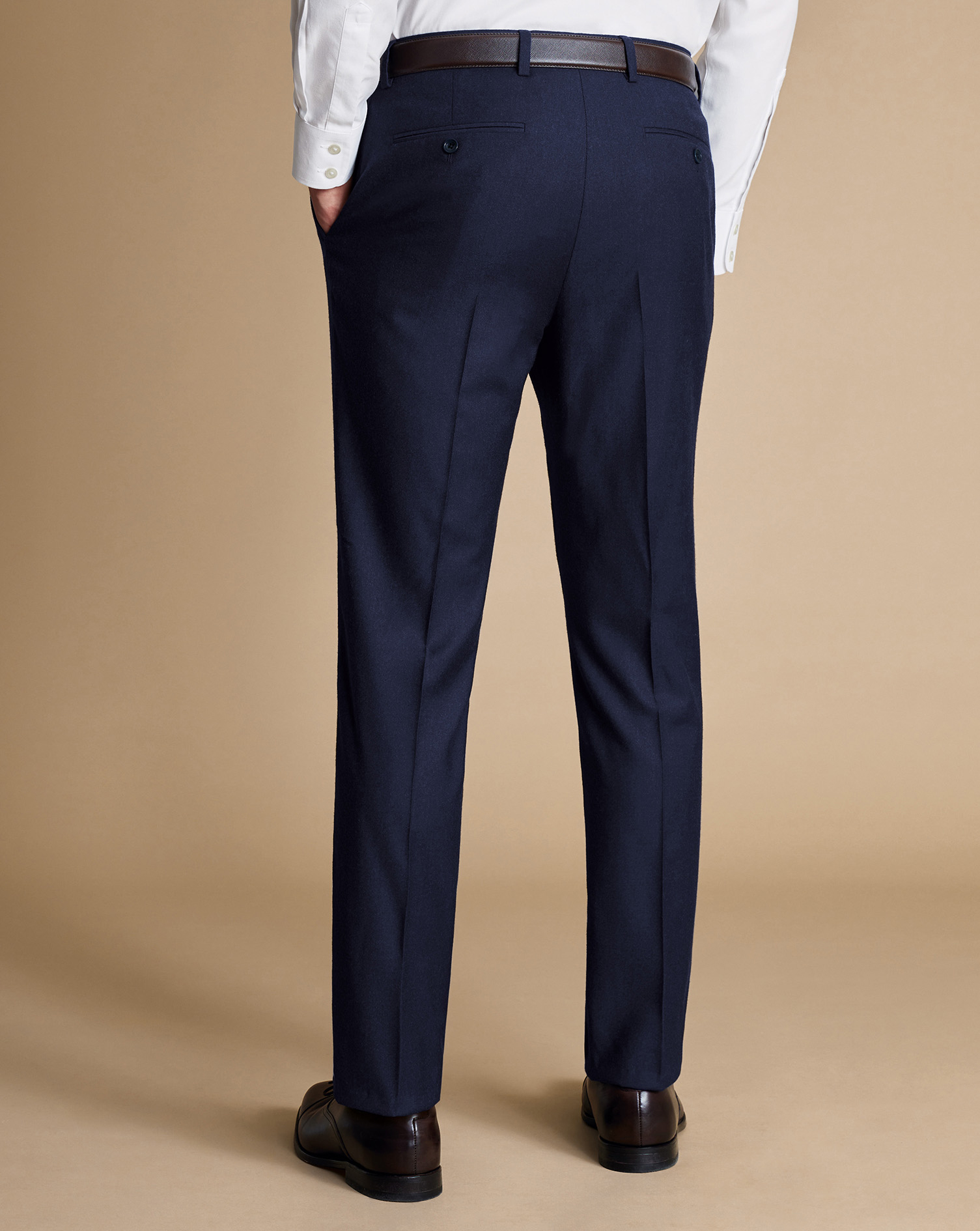 Italian Flannel Suit Trousers - Indigo Blue