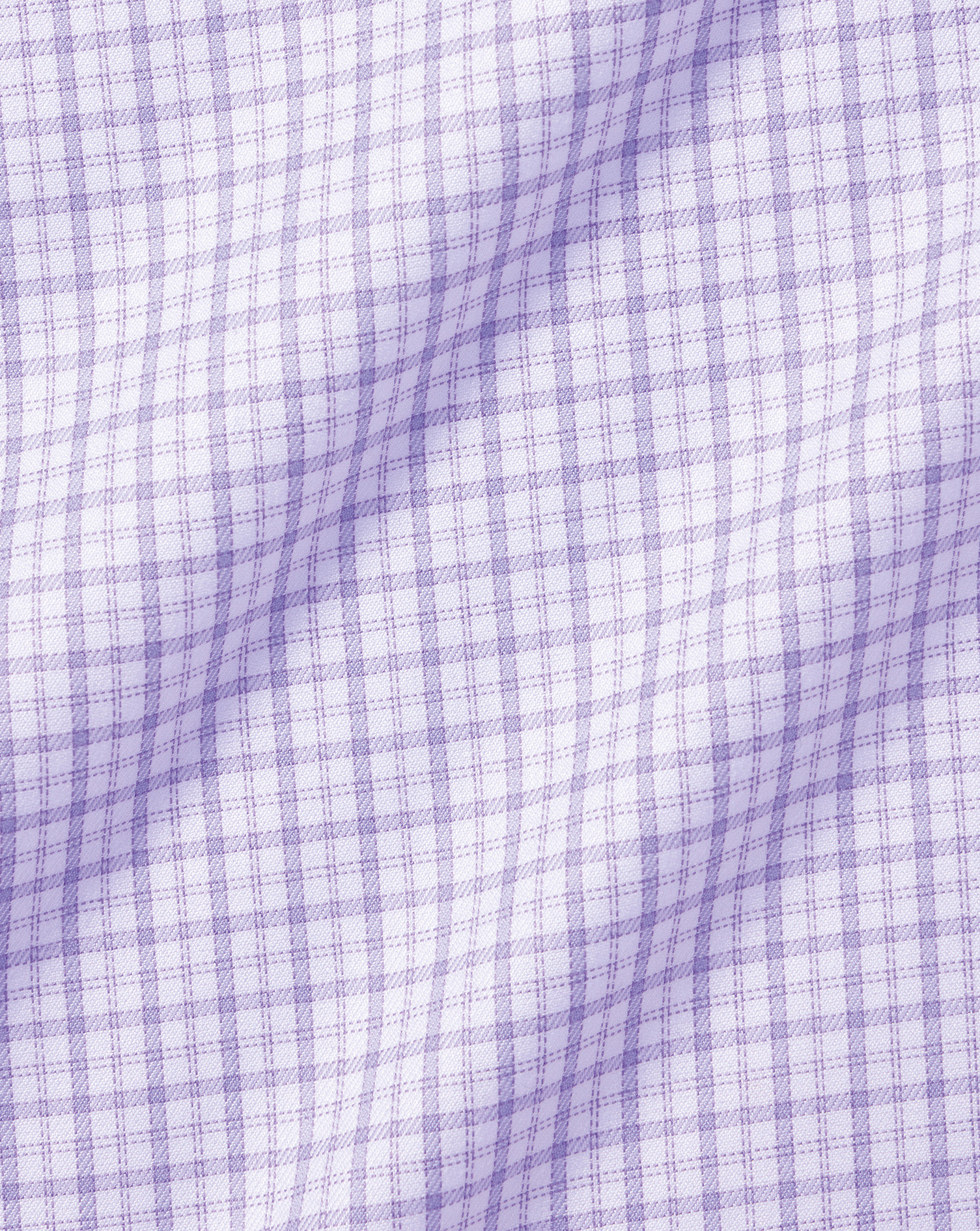 Cutaway Collar Non-Iron Twill Windowpane Check Shirt - Lilac Purple