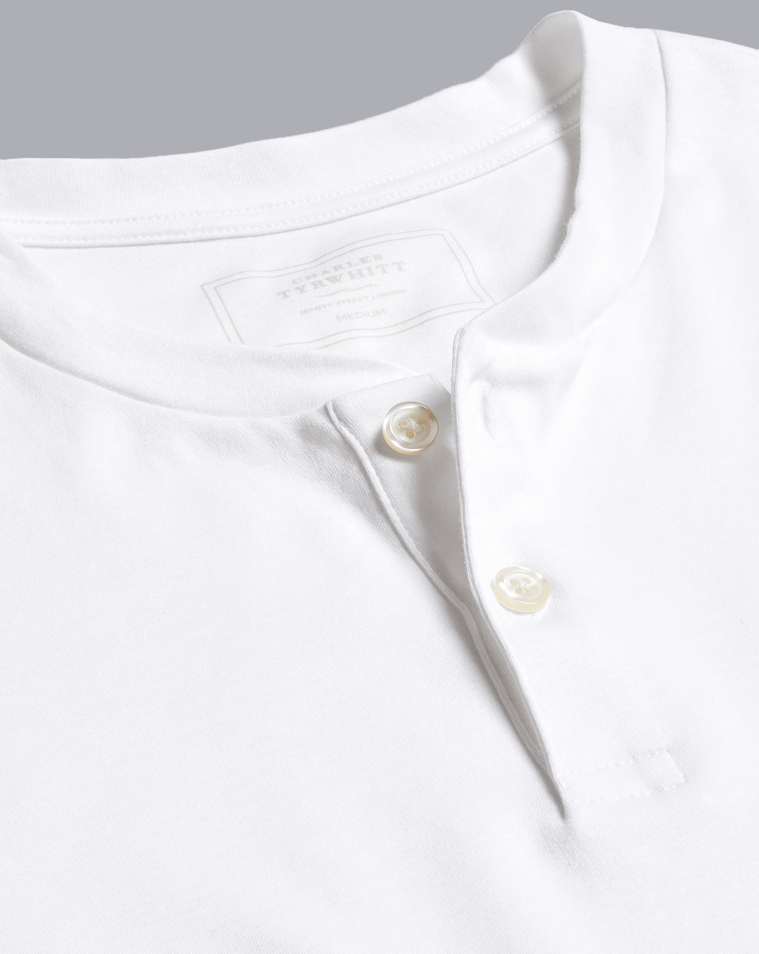 Charles Tyrwhitt Cotton Henley T-shirt In White | ModeSens